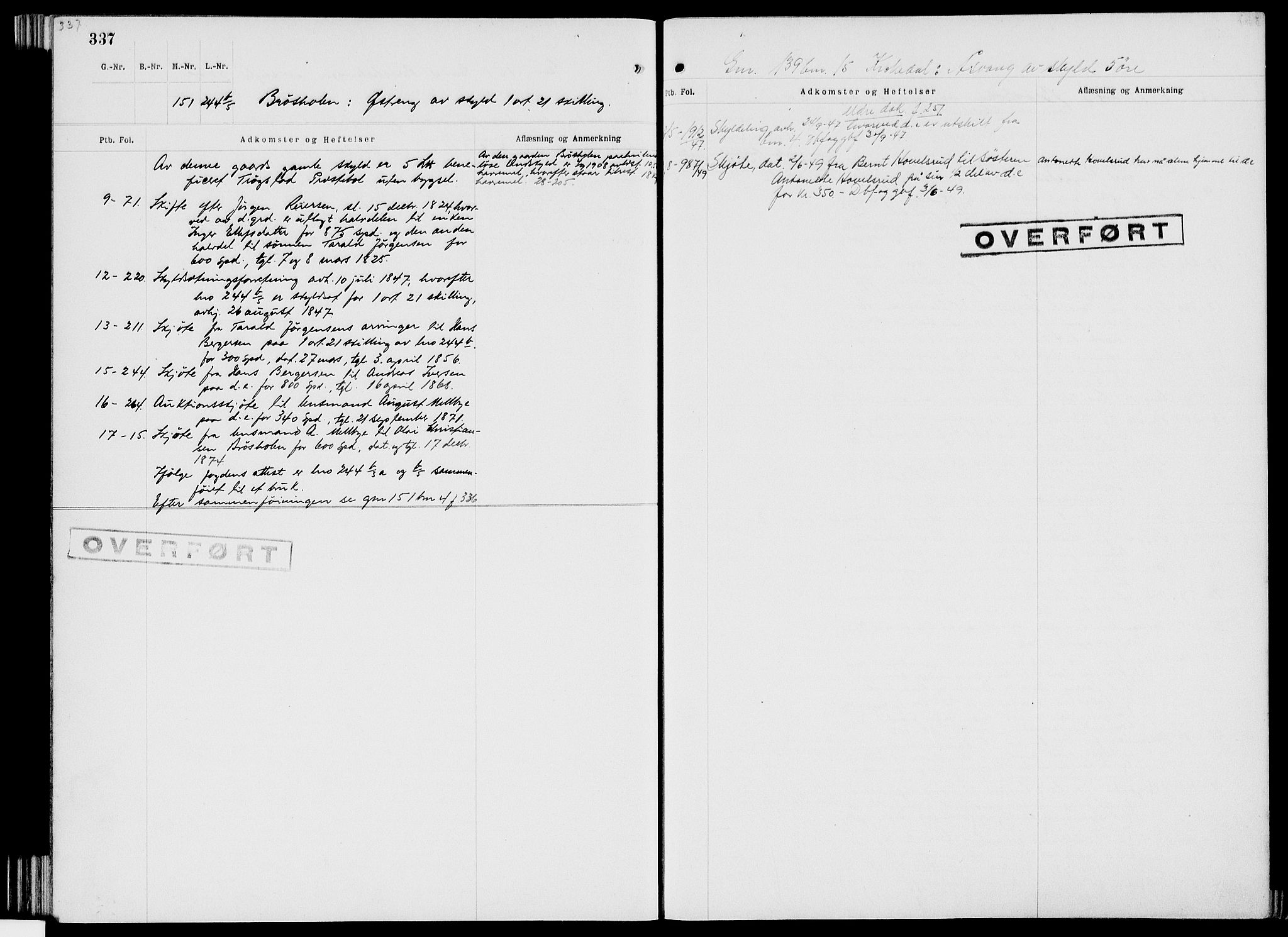 Rakkestad sorenskriveri, SAO/A-10686/G/Ga/Gaf/L0004b: Panteregister nr. VI 4b, 1795-1959, s. 337