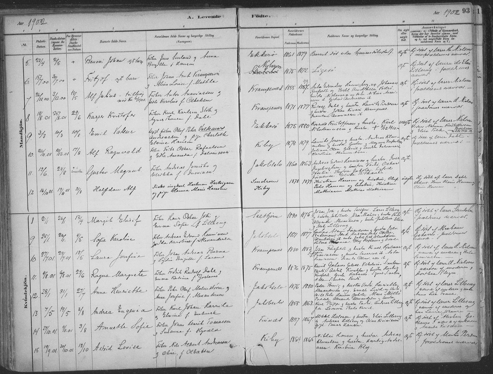 Vadsø sokneprestkontor, AV/SATØ-S-1325/H/Ha/L0009kirke: Ministerialbok nr. 9, 1881-1917, s. 93