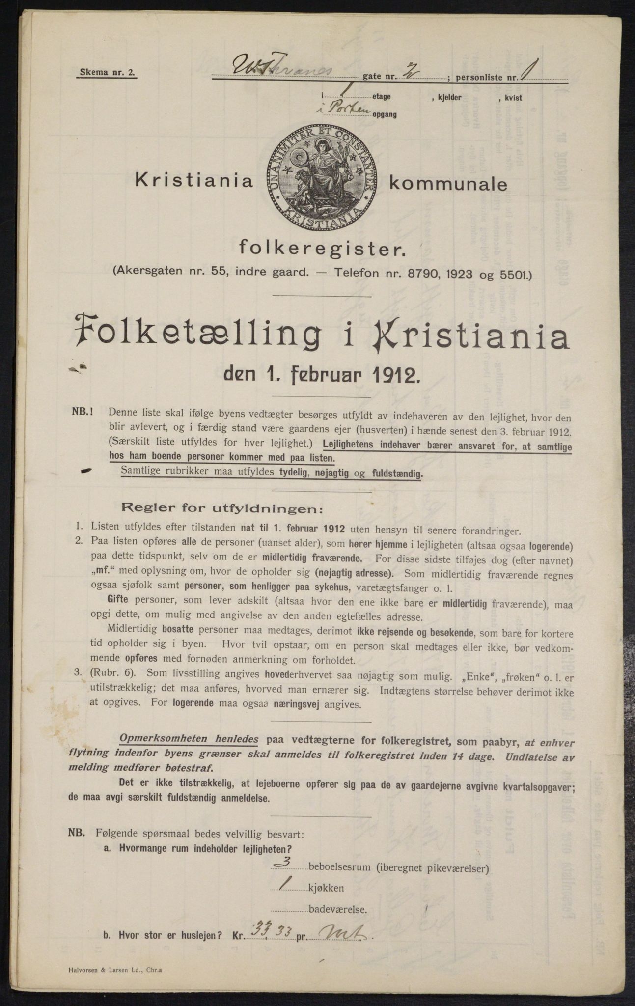 OBA, Kommunal folketelling 1.2.1912 for Kristiania, 1912, s. 126204