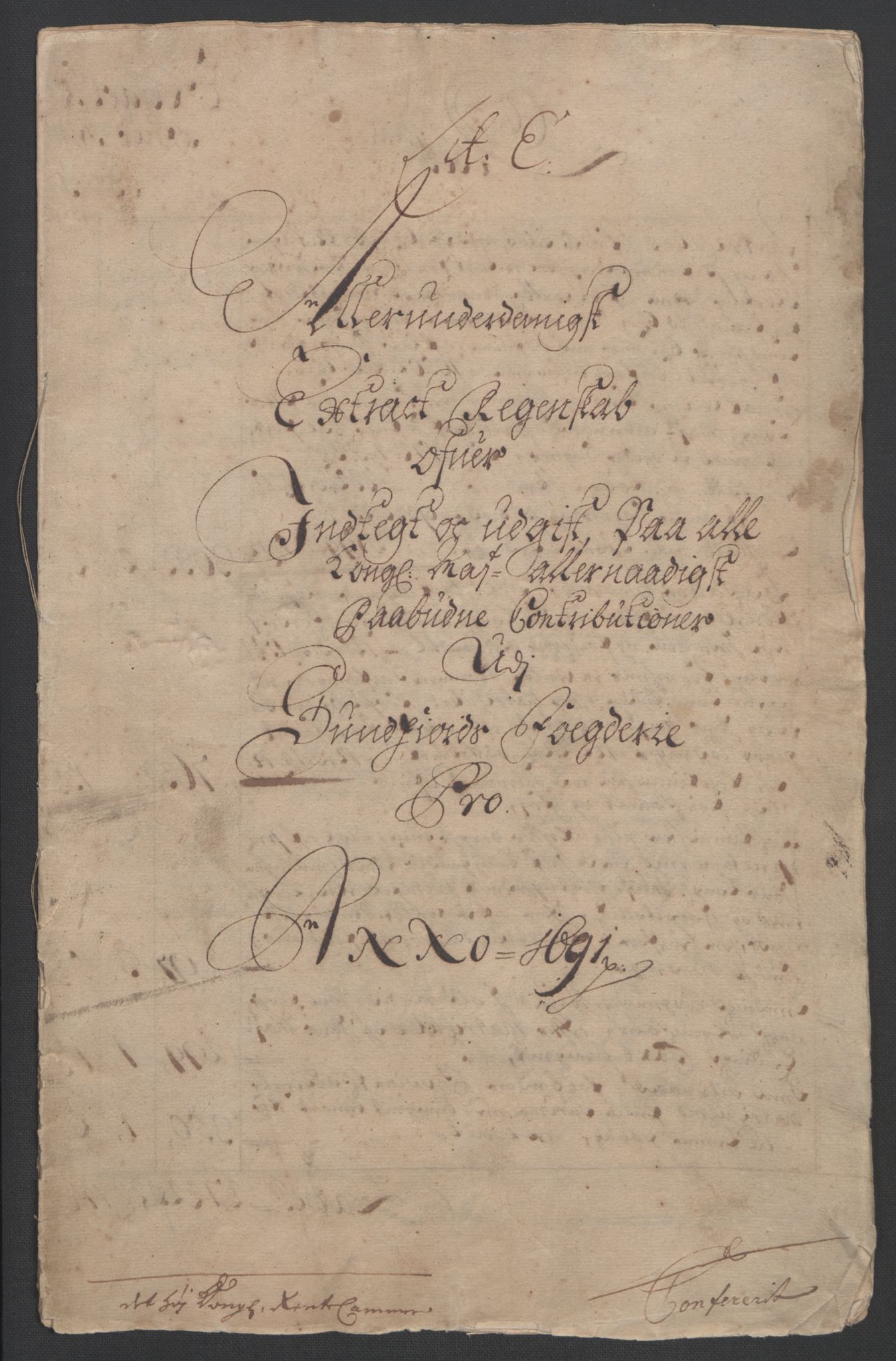 Rentekammeret inntil 1814, Reviderte regnskaper, Fogderegnskap, RA/EA-4092/R53/L3420: Fogderegnskap Sunn- og Nordfjord, 1691-1692, s. 5