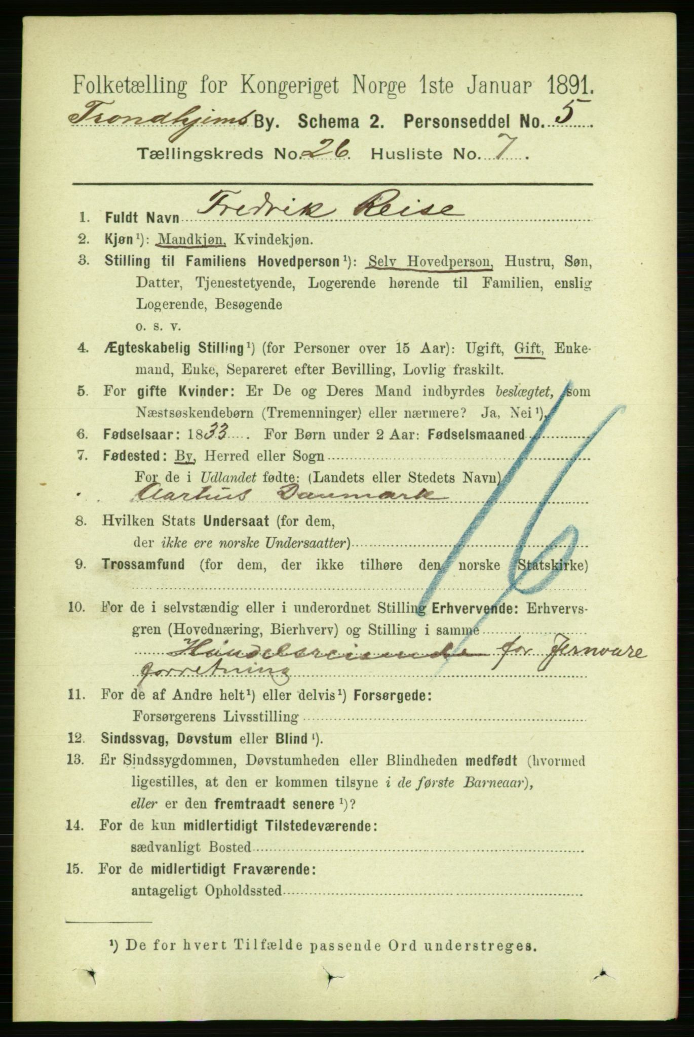 RA, Folketelling 1891 for 1601 Trondheim kjøpstad, 1891, s. 19542