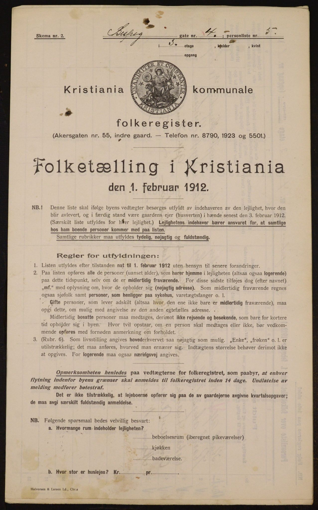 OBA, Kommunal folketelling 1.2.1912 for Kristiania, 1912, s. 5221