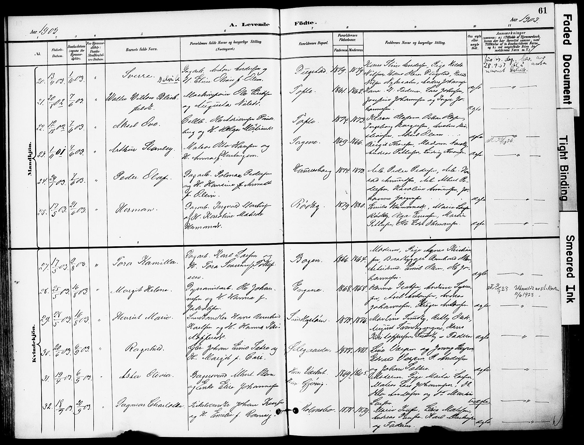 Hurum kirkebøker, AV/SAKO-A-229/F/Fa/L0015: Ministerialbok nr. 15, 1896-1908, s. 61