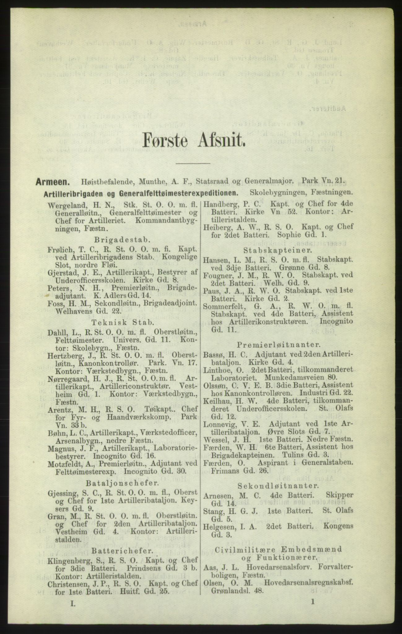 Kristiania/Oslo adressebok, PUBL/-, 1882, s. 1