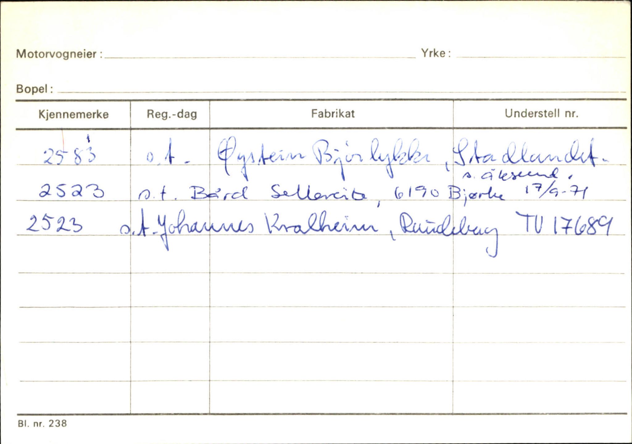 Statens vegvesen, Sogn og Fjordane vegkontor, SAB/A-5301/4/F/L0144: Registerkort Vågsøy A-R, 1945-1975, s. 210