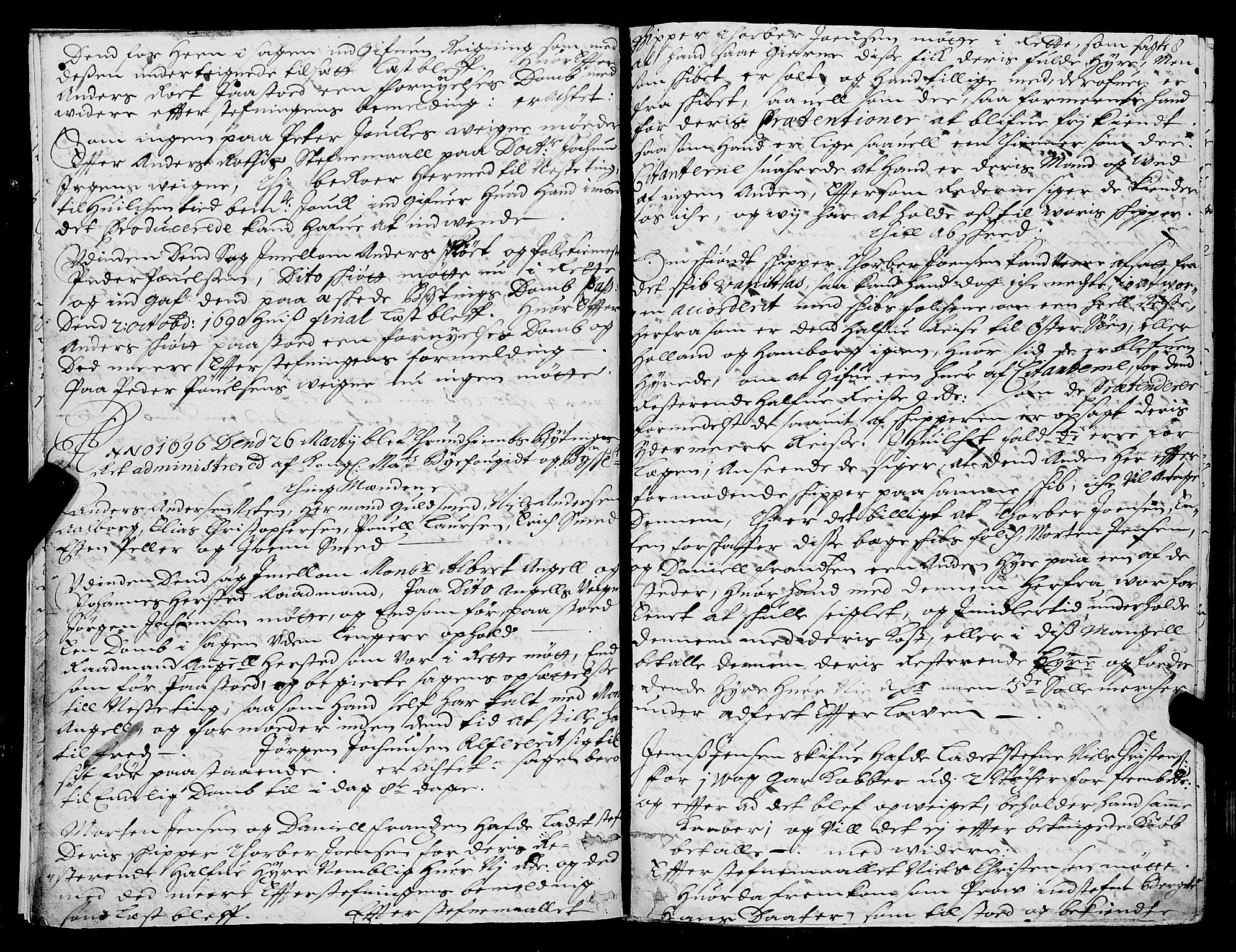 Trondheim byfogd, AV/SAT-A-0003/1/1/1A/L0020: Bytingsprotokoll - 5/3-9/12., 1696-1697, s. 7b-8a