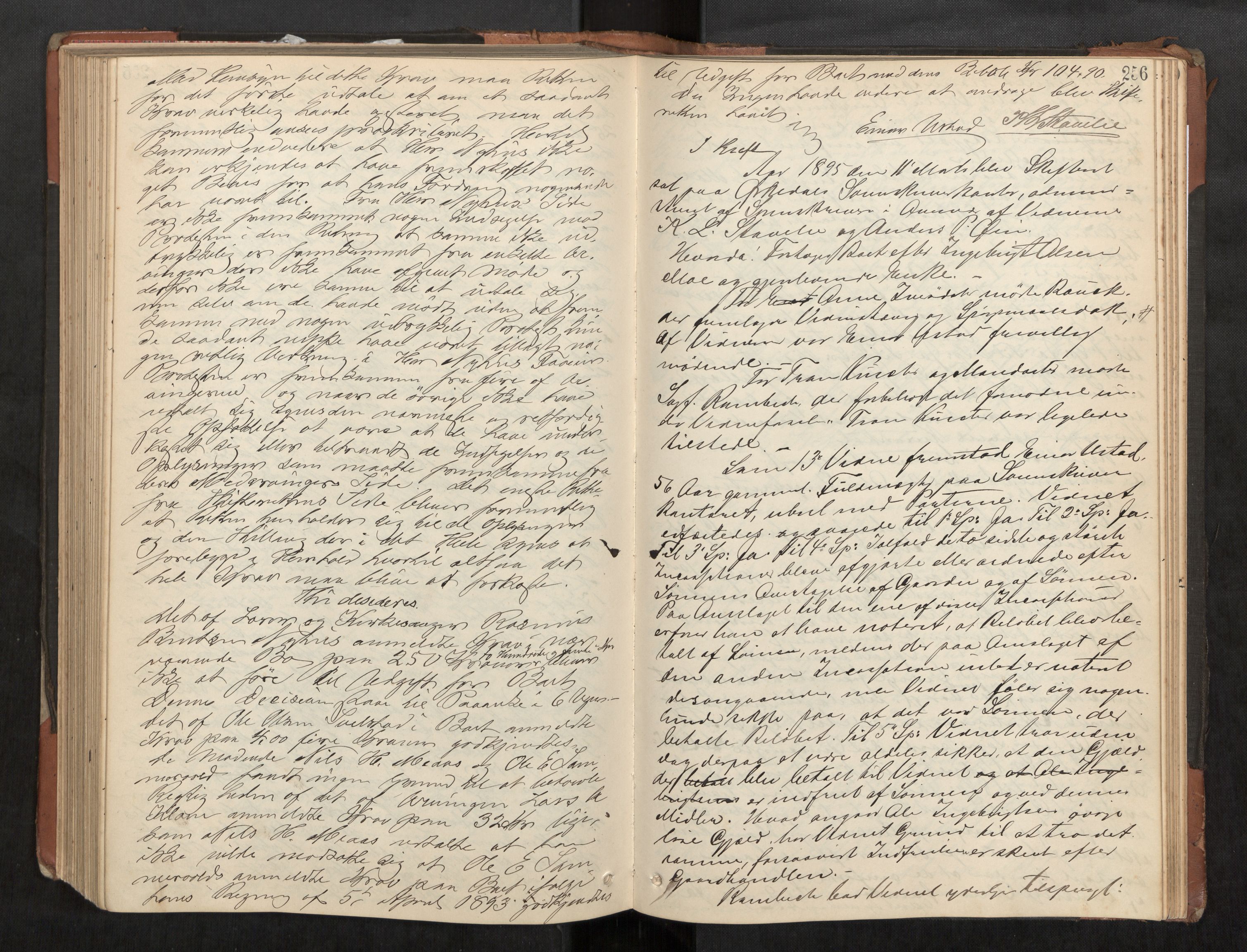 Orkdal sorenskriveri, AV/SAT-A-4169/1/3/3B/L0008: Skiftebehandlingsprotokoll, 1885-1896, s. 256