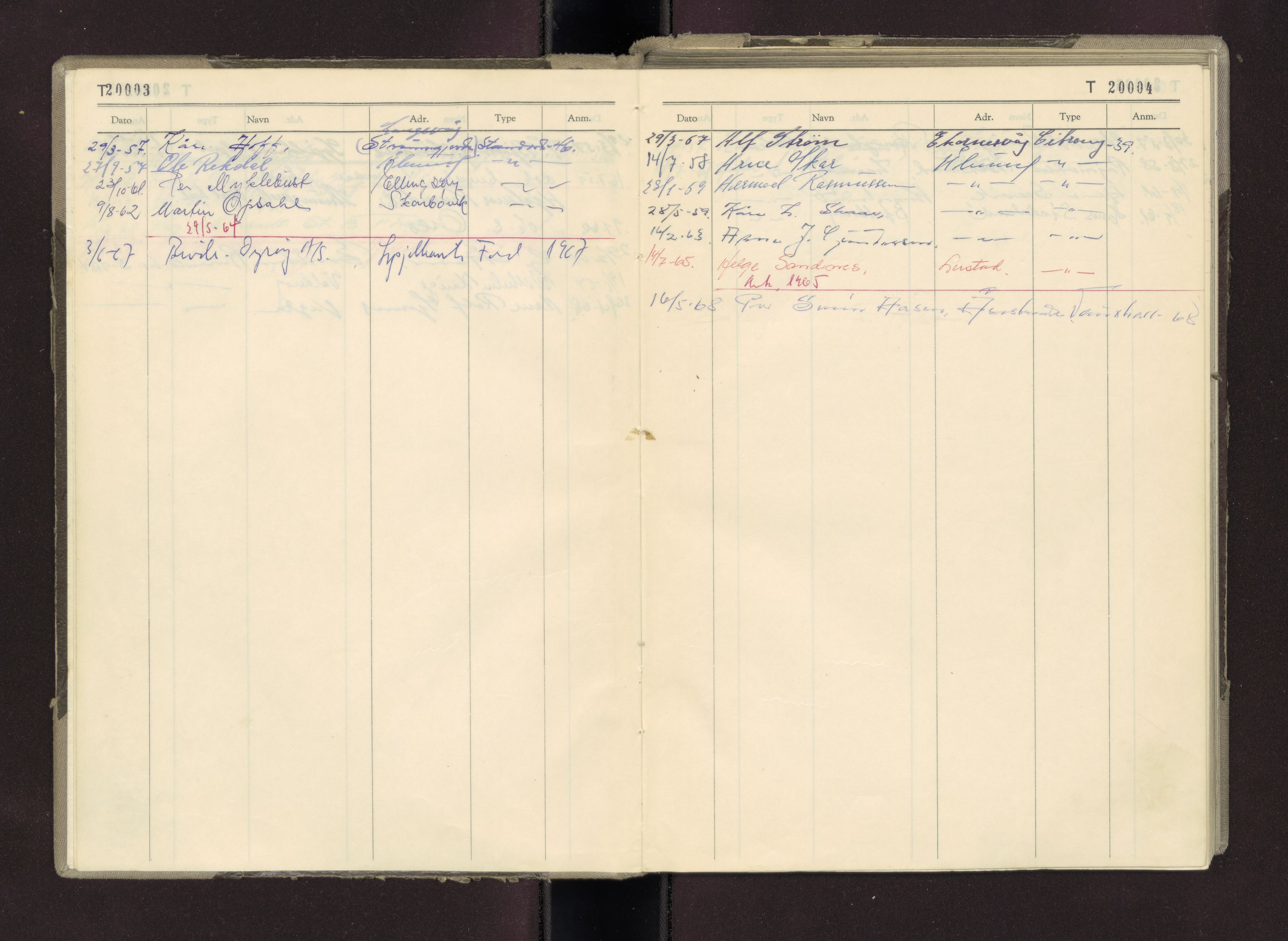 Møre og Romsdal vegkontor - Ålesund trafikkstasjon, AV/SAT-A-4099/F/Fc/L0014: Bilregister; T 20000 - T 20500, 1955-1970
