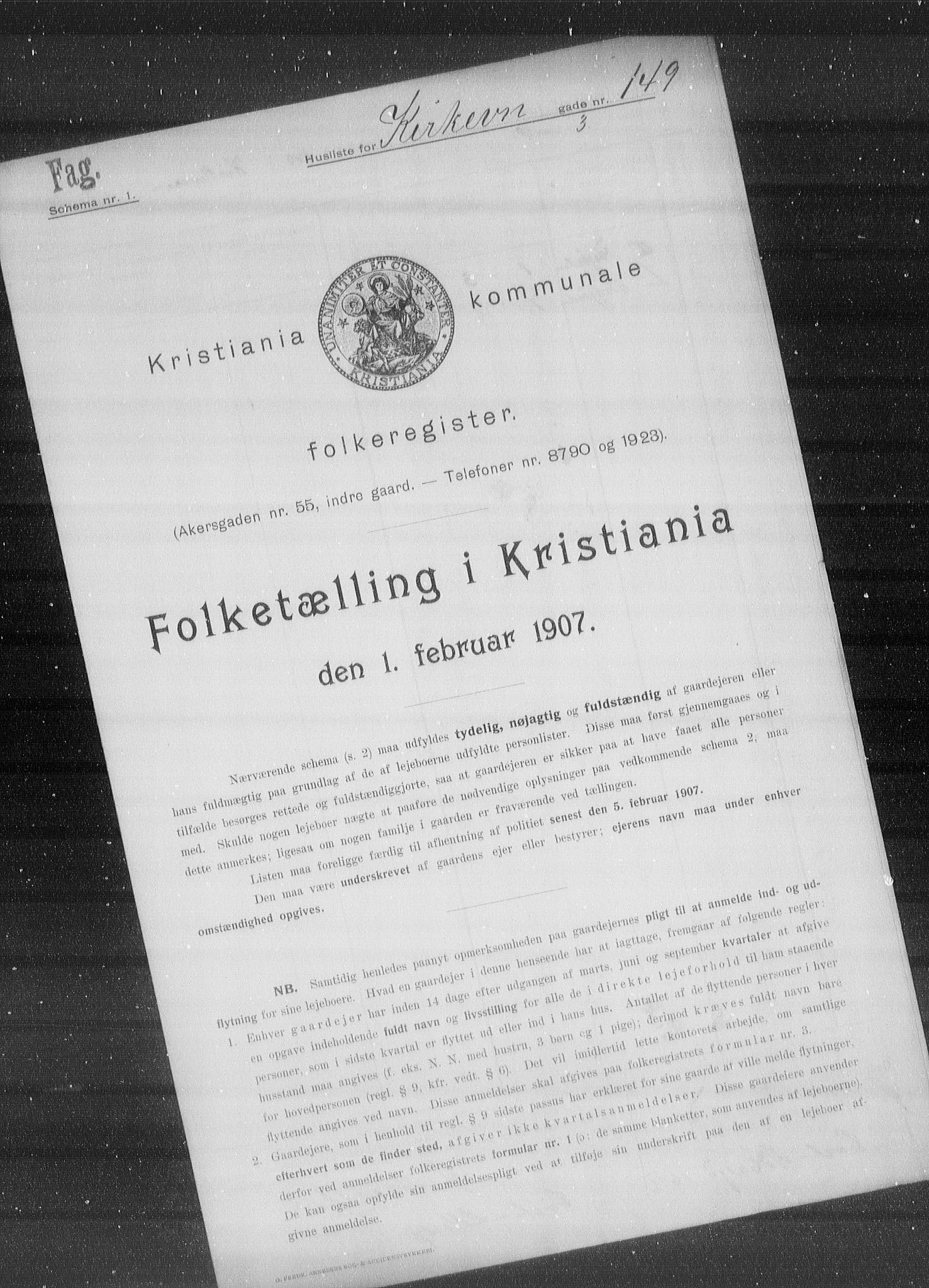 OBA, Kommunal folketelling 1.2.1907 for Kristiania kjøpstad, 1907, s. 26144