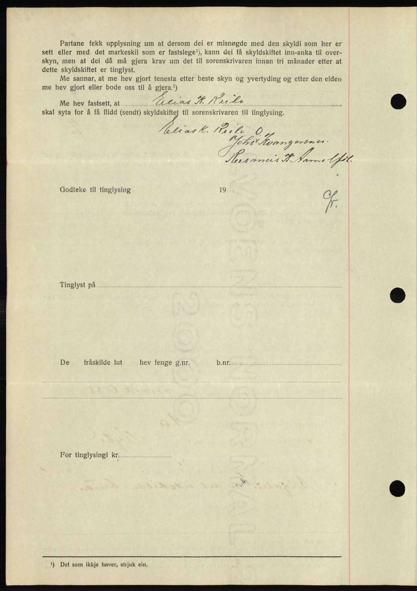 Søre Sunnmøre sorenskriveri, AV/SAT-A-4122/1/2/2C/L0064: Pantebok nr. 58, 1937-1938, Dagboknr: 1819/1937