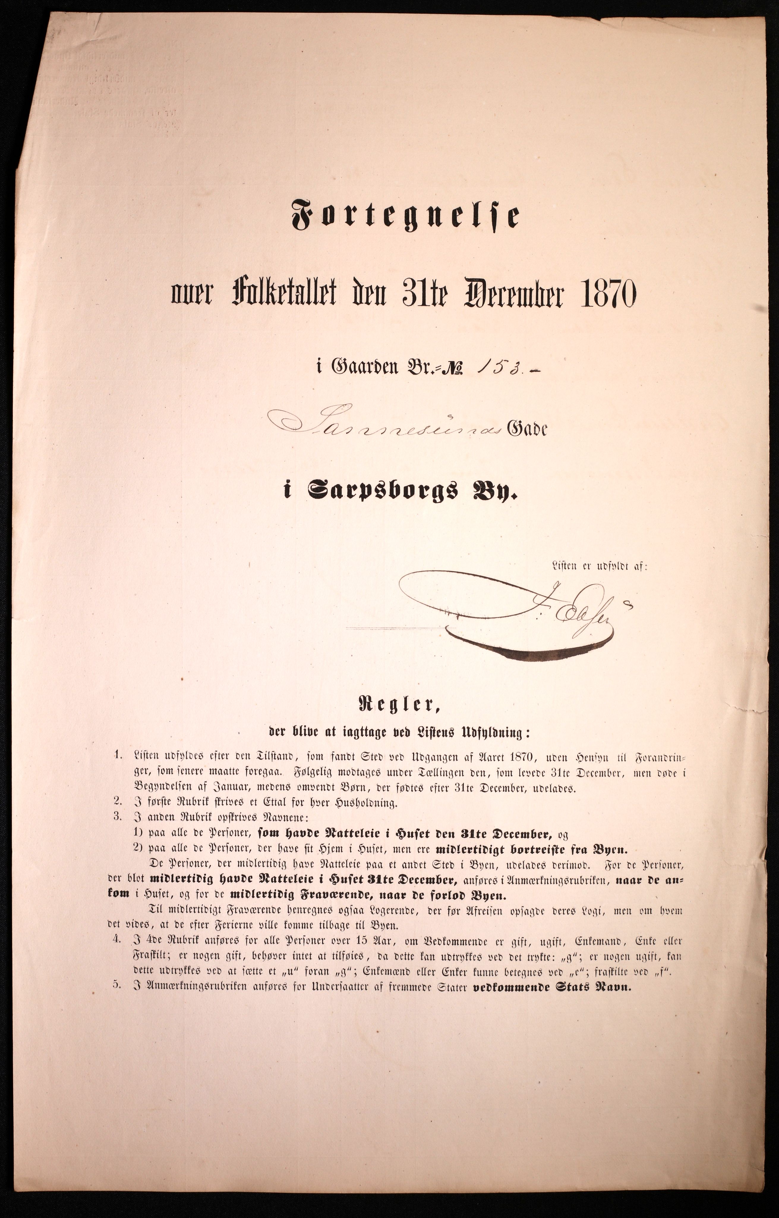 RA, Folketelling 1870 for 0102 Sarpsborg kjøpstad, 1870, s. 585