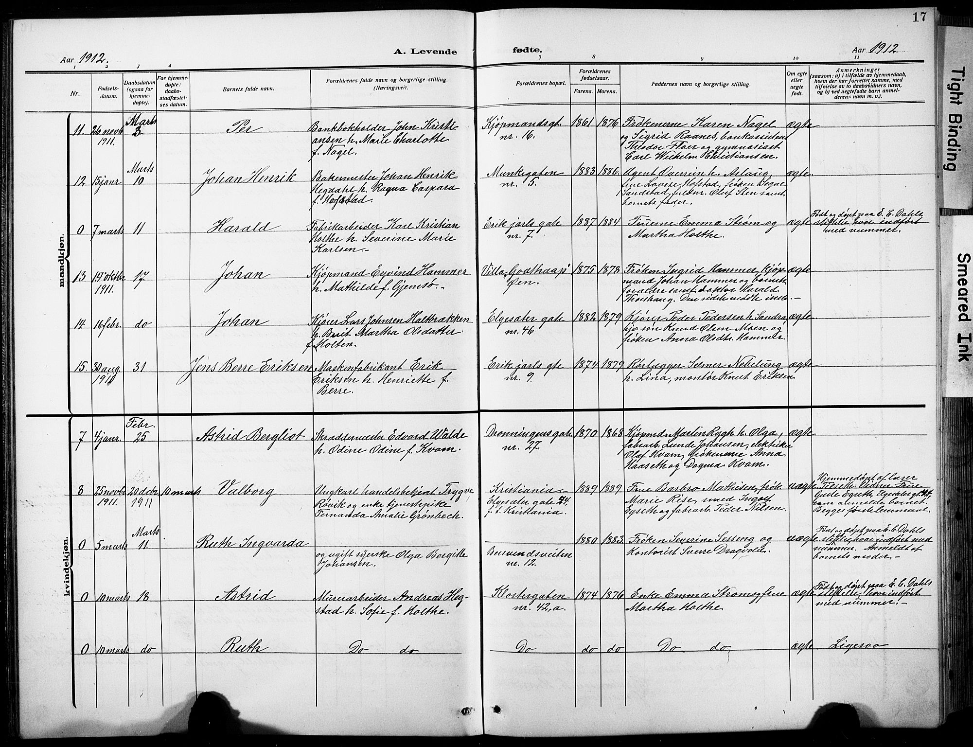 Ministerialprotokoller, klokkerbøker og fødselsregistre - Sør-Trøndelag, AV/SAT-A-1456/601/L0096: Klokkerbok nr. 601C14, 1911-1931, s. 17