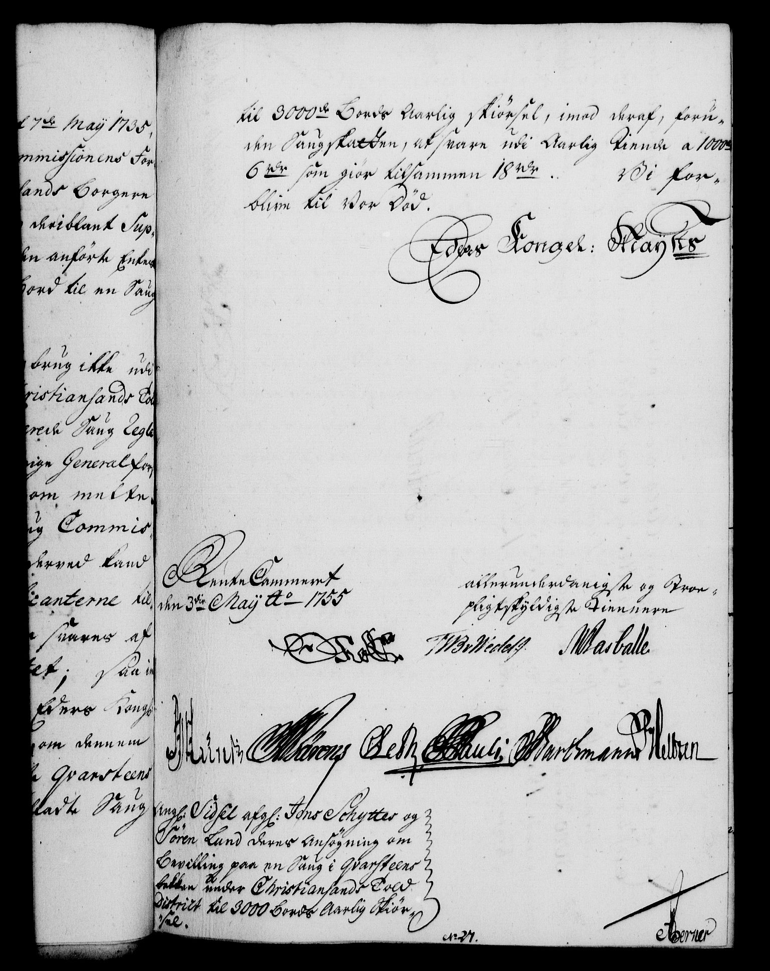 Rentekammeret, Kammerkanselliet, RA/EA-3111/G/Gf/Gfa/L0037: Norsk relasjons- og resolusjonsprotokoll (merket RK 52.37), 1755, s. 260