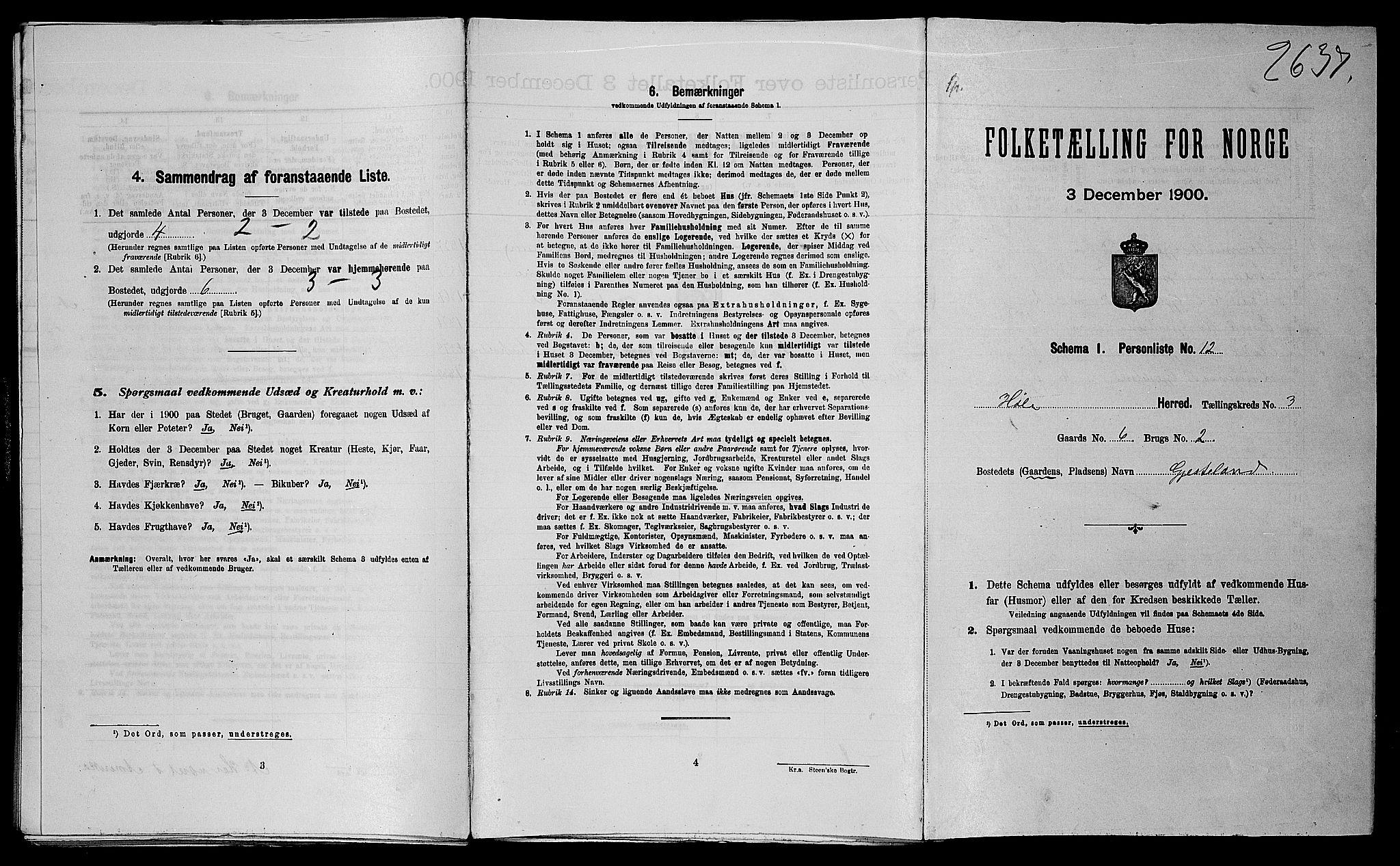 SAST, Folketelling 1900 for 1128 Høle herred, 1900, s. 156