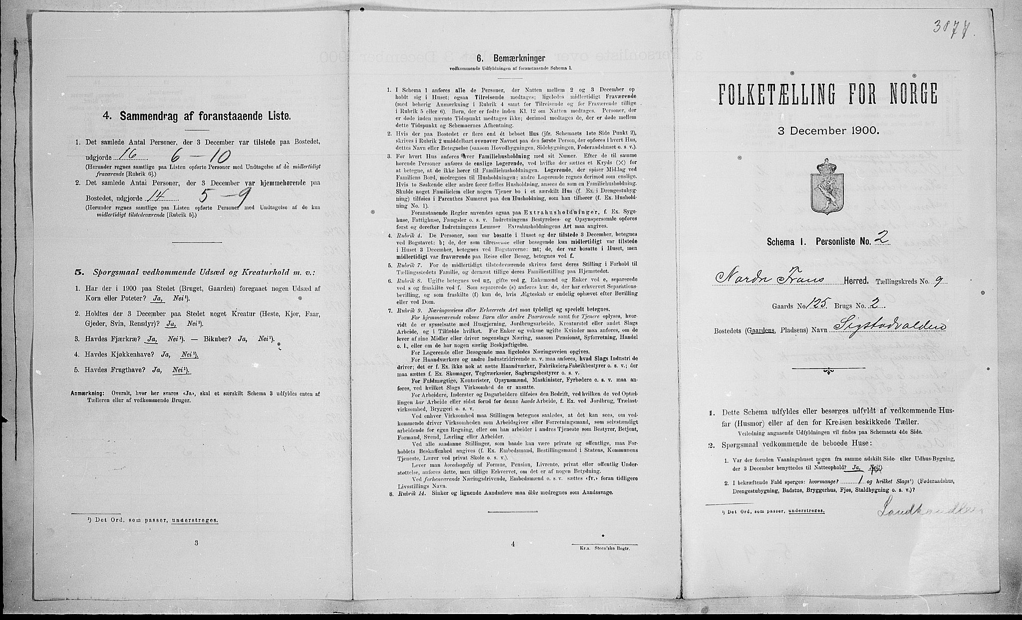 SAH, Folketelling 1900 for 0518 Nord-Fron herred, 1900, s. 1087