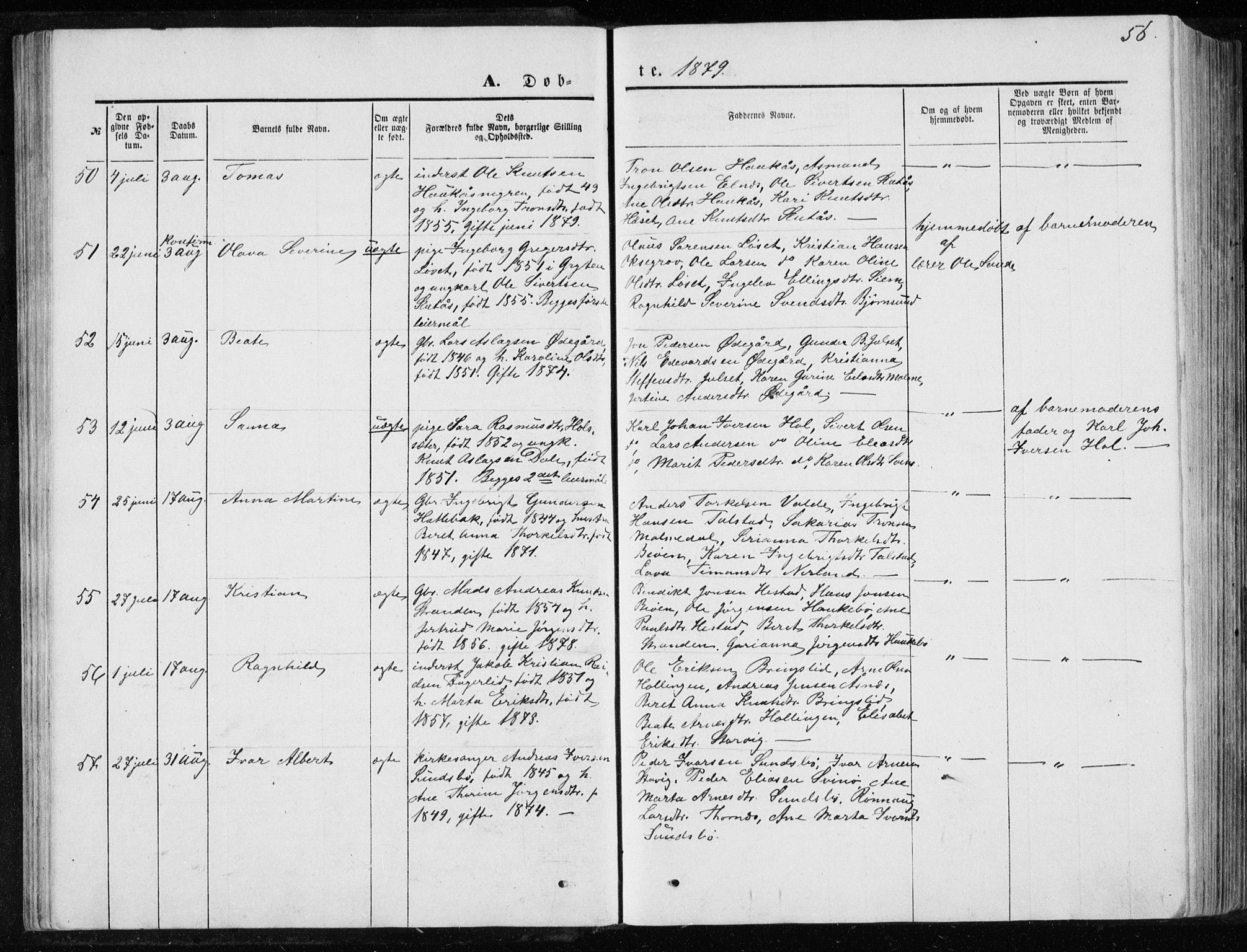 Ministerialprotokoller, klokkerbøker og fødselsregistre - Møre og Romsdal, AV/SAT-A-1454/565/L0754: Klokkerbok nr. 565C03, 1870-1896, s. 56