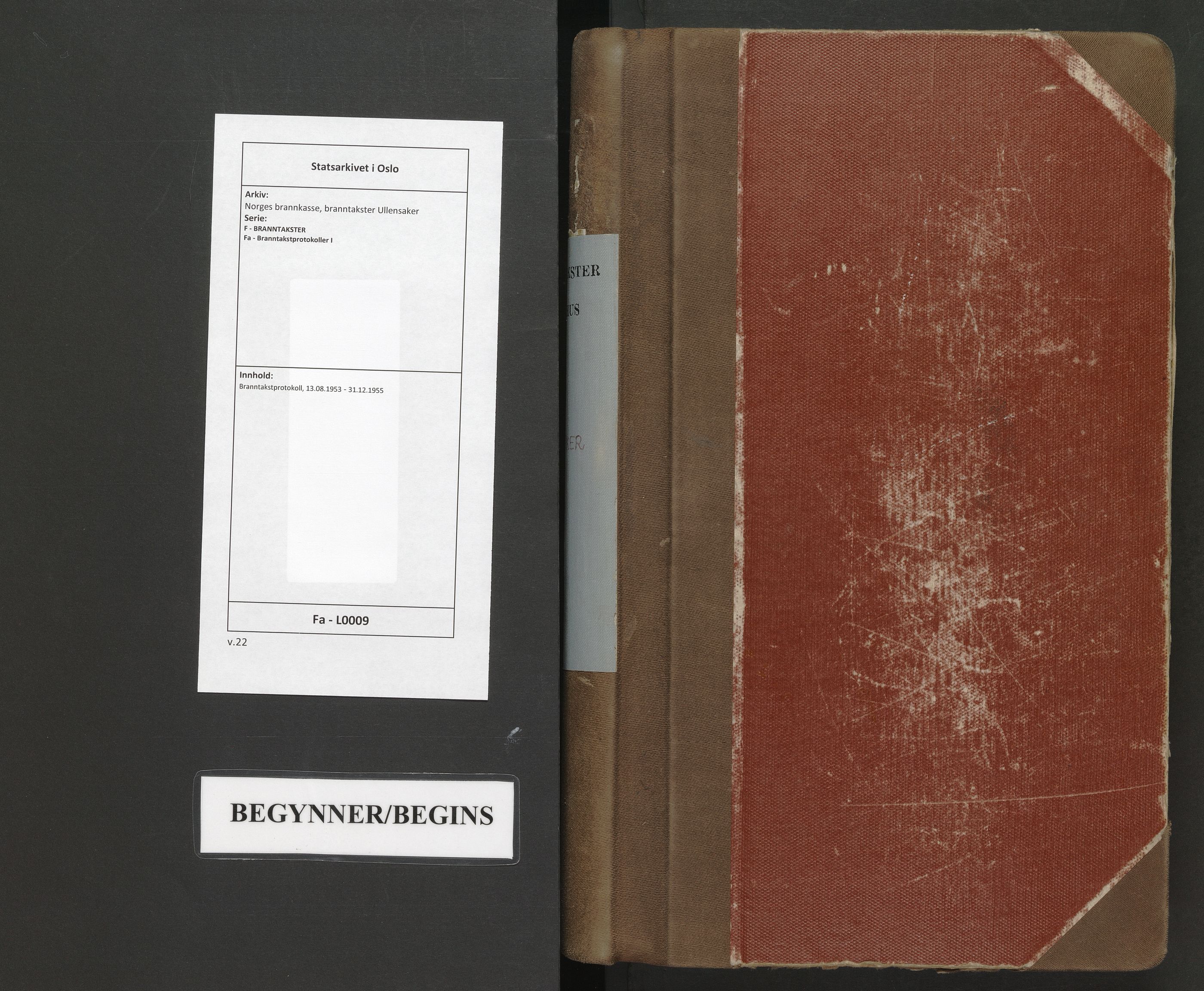 Norges brannkasse, branntakster Ullensaker, AV/SAO-A-11399/F/Fa/L0009: Branntakstprotokoll, 1953-1955
