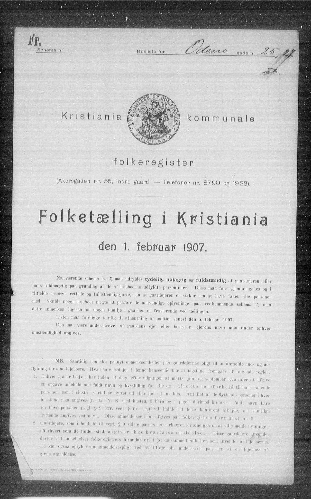 OBA, Kommunal folketelling 1.2.1907 for Kristiania kjøpstad, 1907, s. 38440