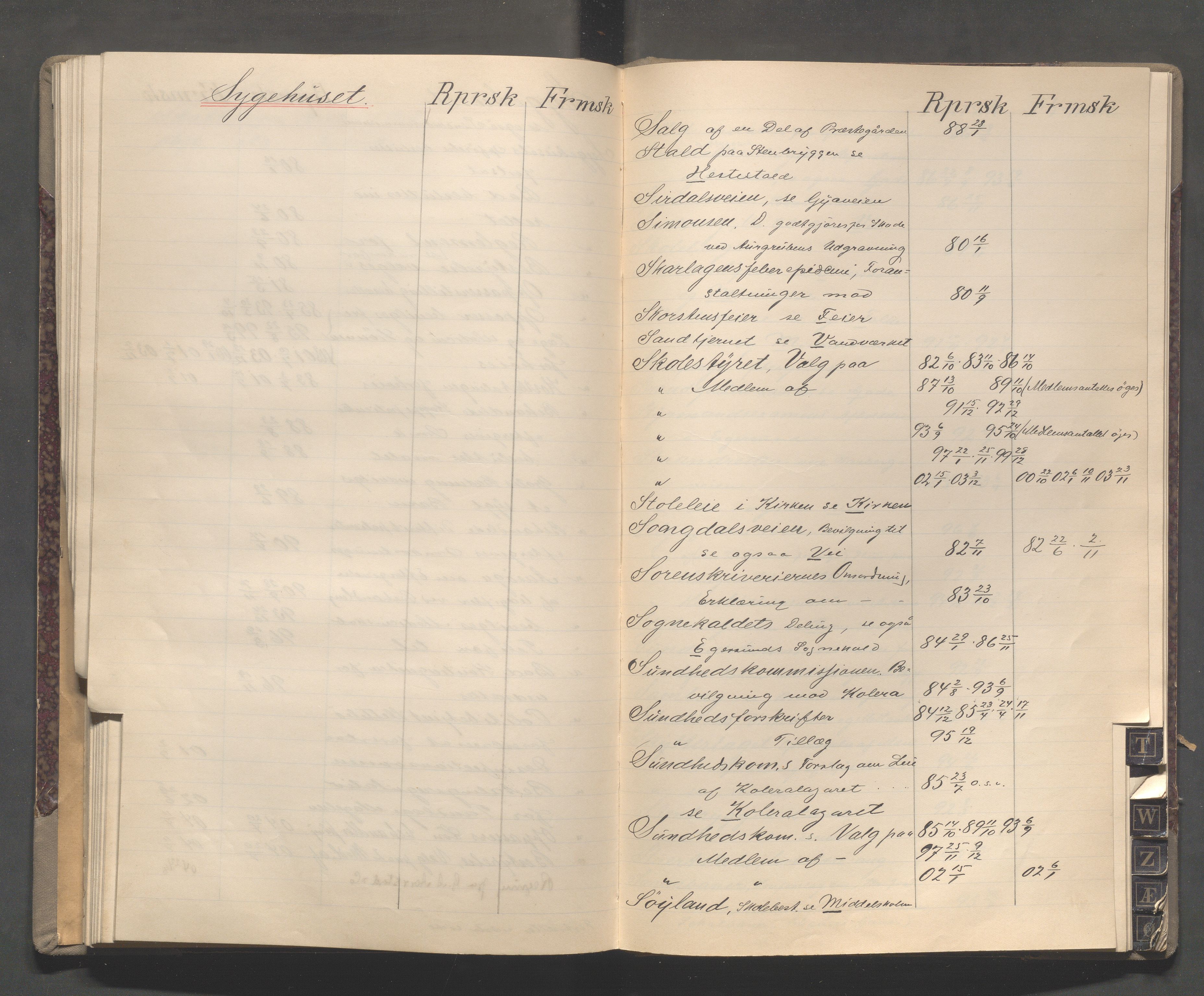 Egersund kommune (Ladested) - Formannskapet, IKAR/K-100502/C/Cb/L0001: Saksregister, 1880-1903, s. 99