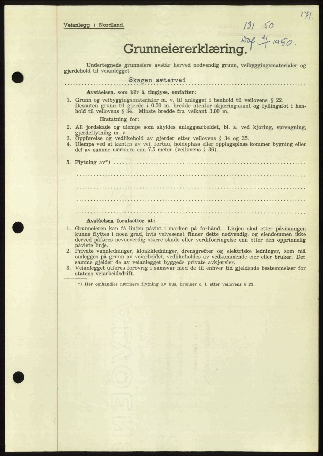 Vesterålen sorenskriveri, AV/SAT-A-4180/1/2/2Ca: Pantebok nr. A27, 1949-1950, Dagboknr: 131/1950