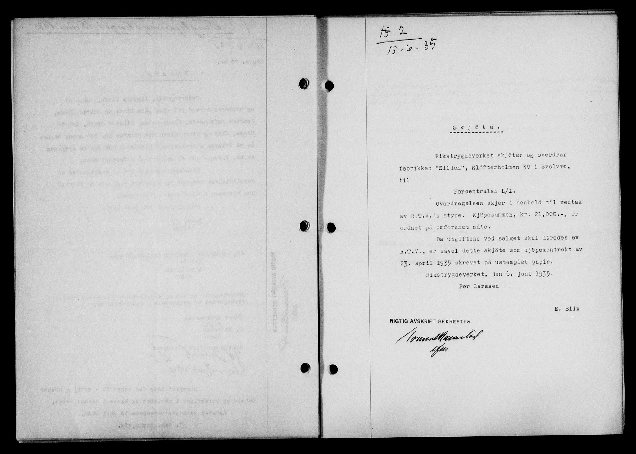 Lofoten sorenskriveri, SAT/A-0017/1/2/2C/L0031b: Pantebok nr. 31b, 1935-1935, Tingl.dato: 15.06.1935