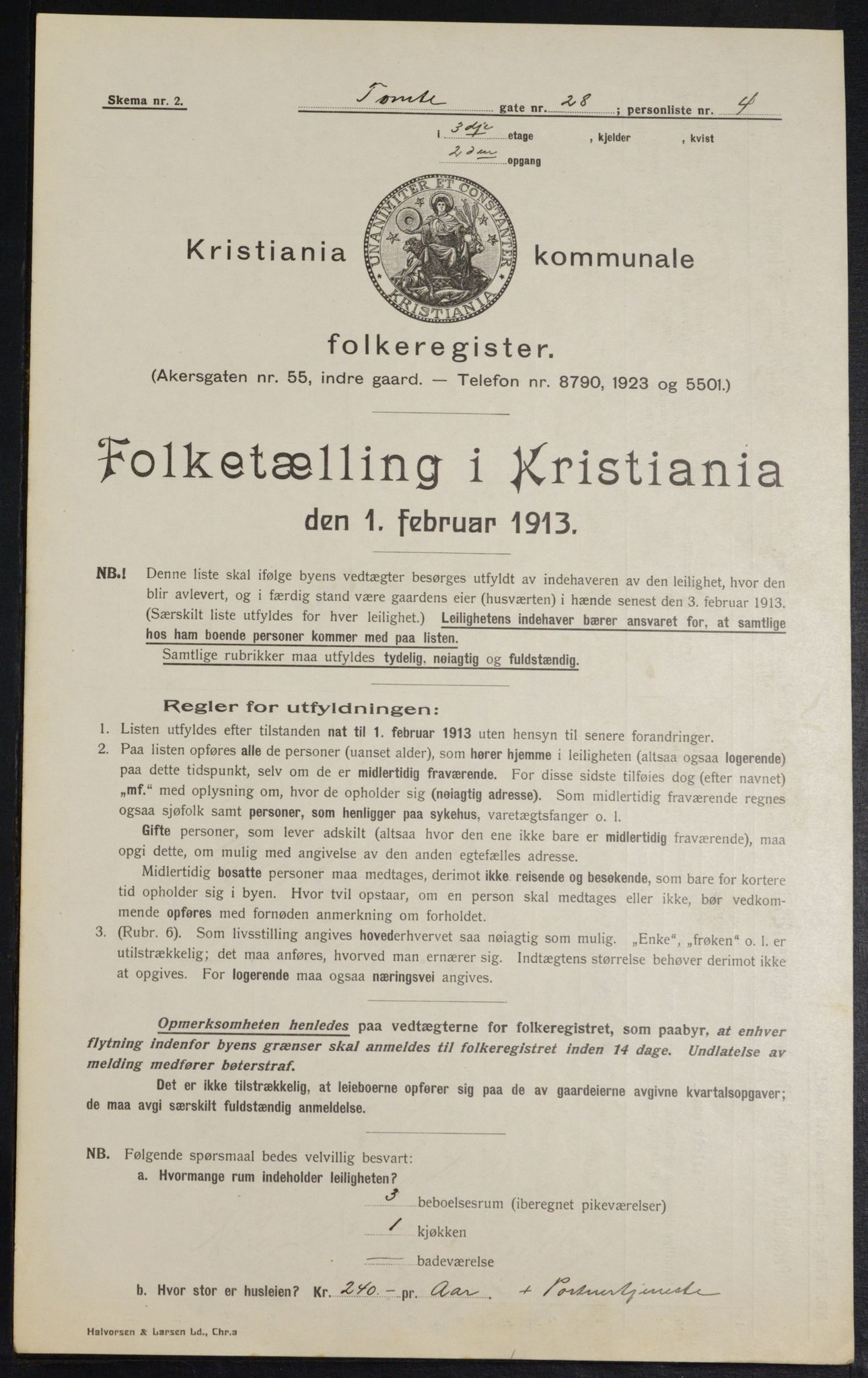 OBA, Kommunal folketelling 1.2.1913 for Kristiania, 1913, s. 113702