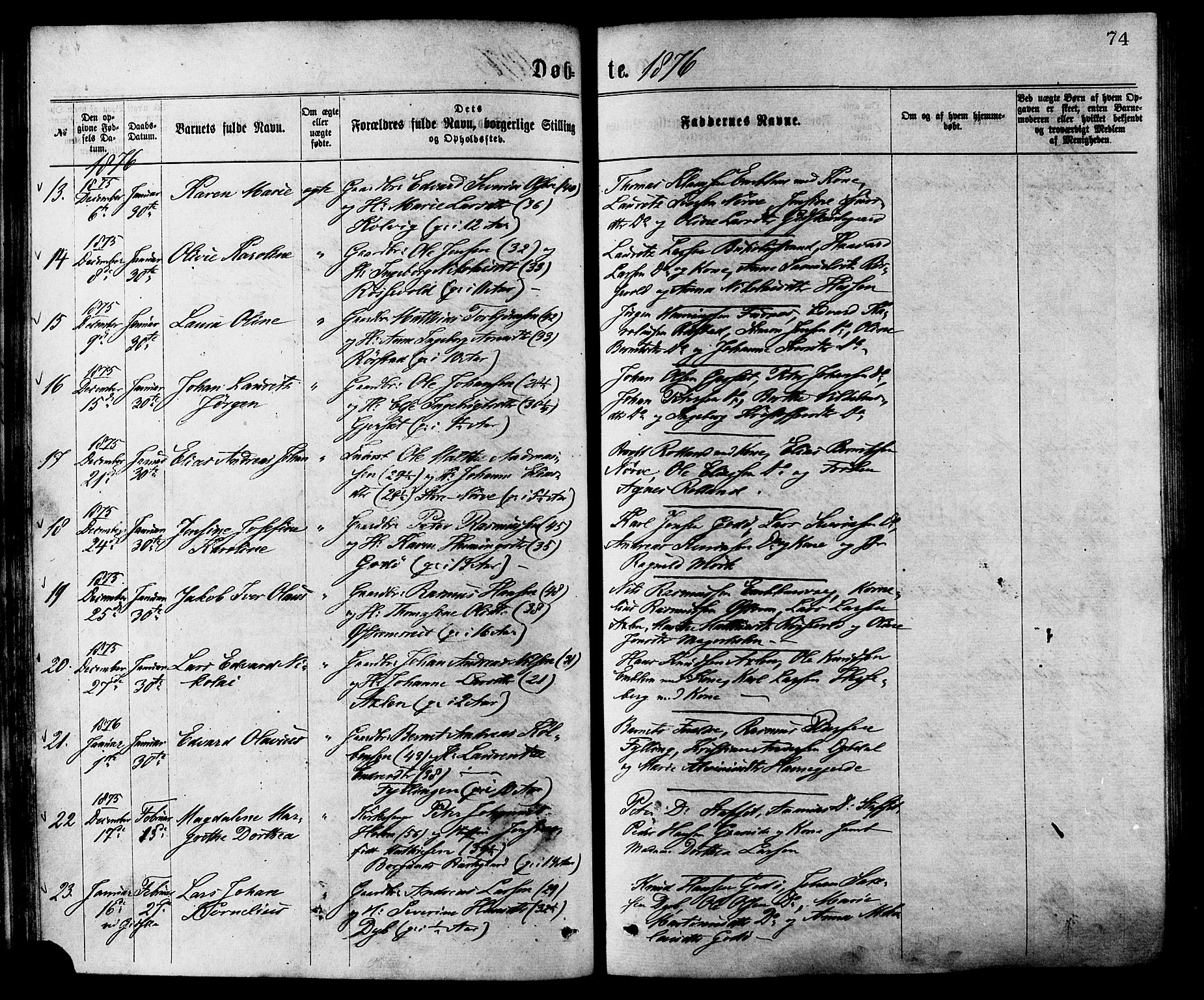Ministerialprotokoller, klokkerbøker og fødselsregistre - Møre og Romsdal, AV/SAT-A-1454/528/L0400: Ministerialbok nr. 528A11, 1871-1879, s. 74