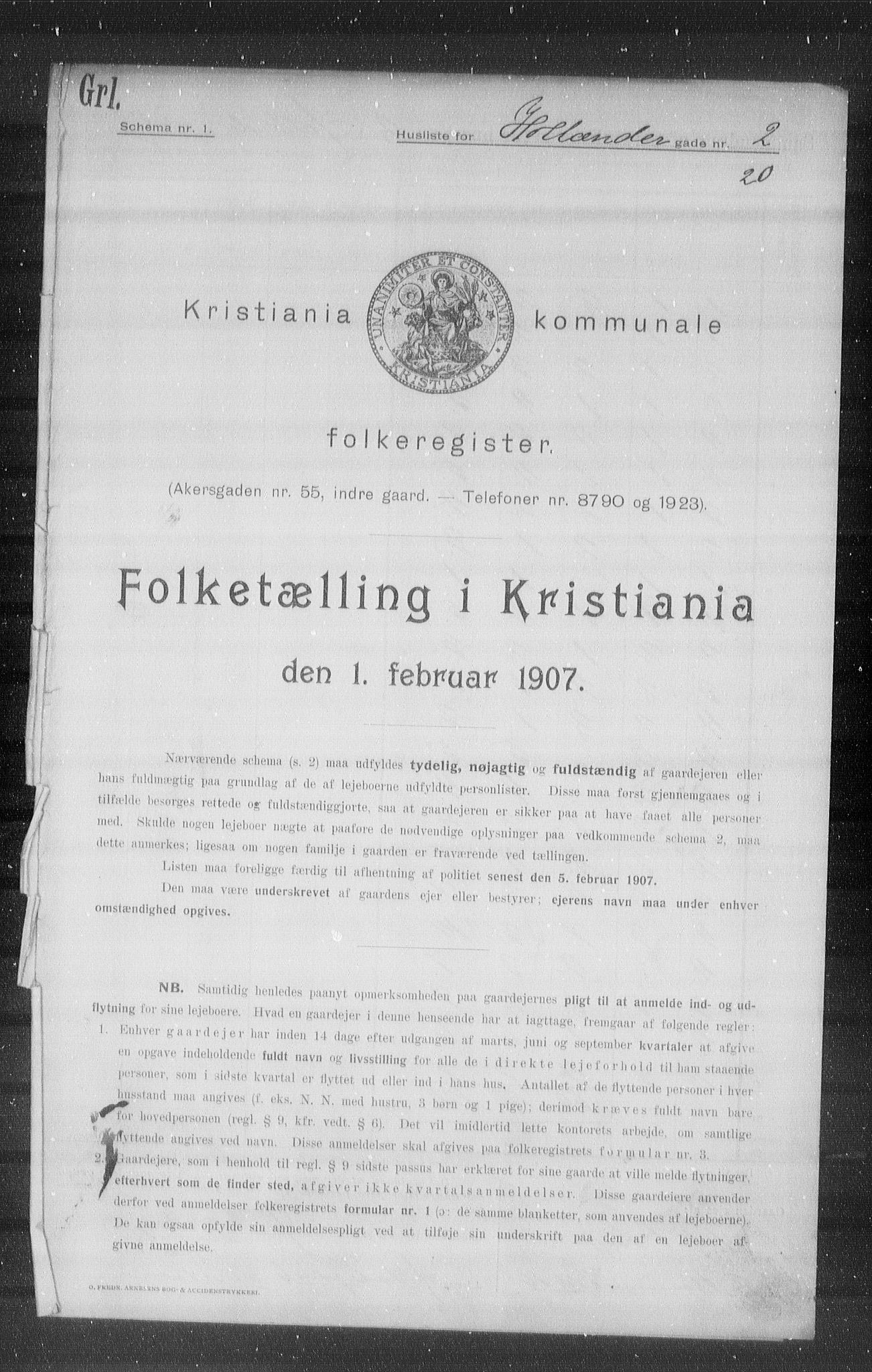 OBA, Kommunal folketelling 1.2.1907 for Kristiania kjøpstad, 1907, s. 20873