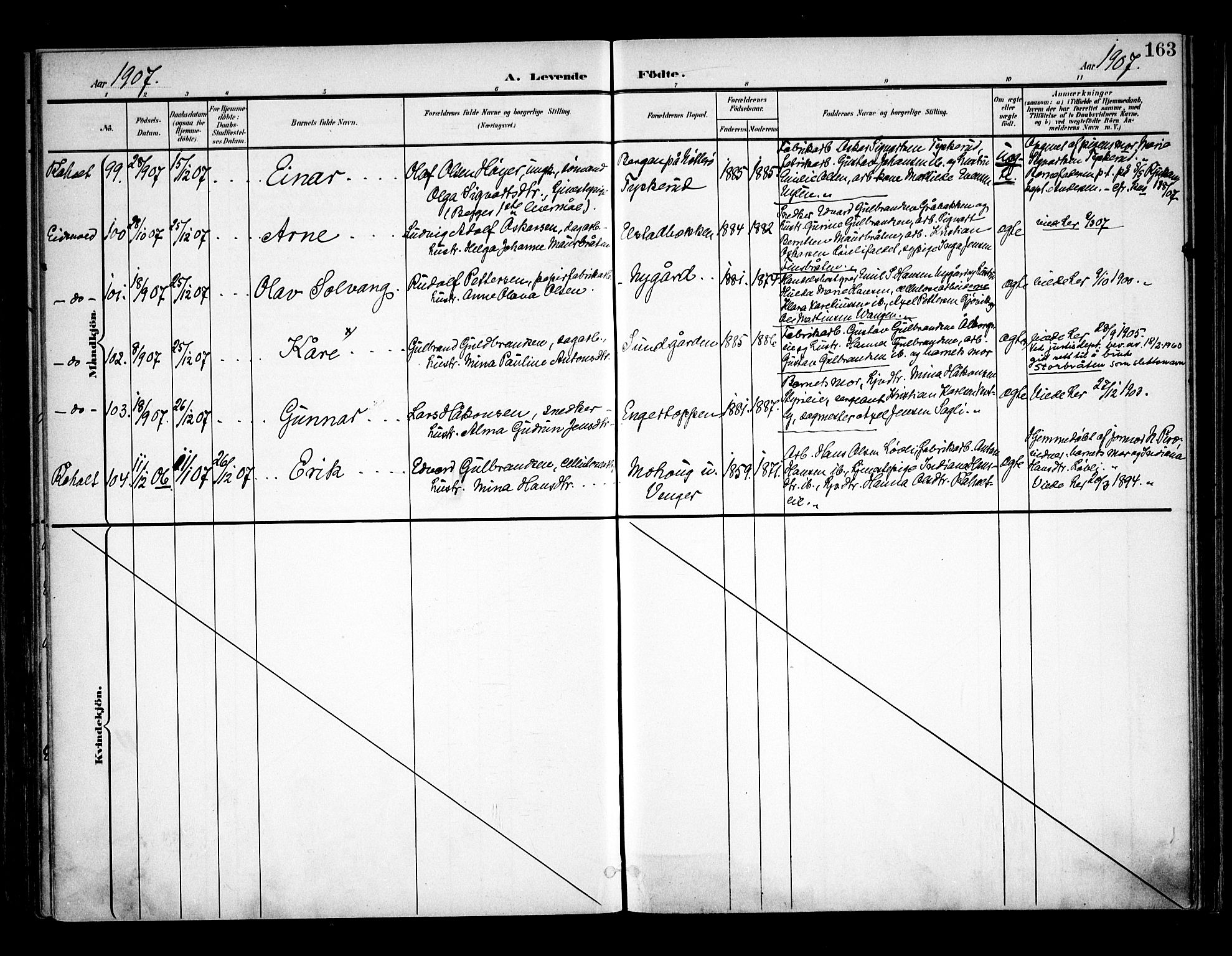 Eidsvoll prestekontor Kirkebøker, AV/SAO-A-10888/F/Fa/L0006: Ministerialbok nr. I 6, 1900-1907, s. 163