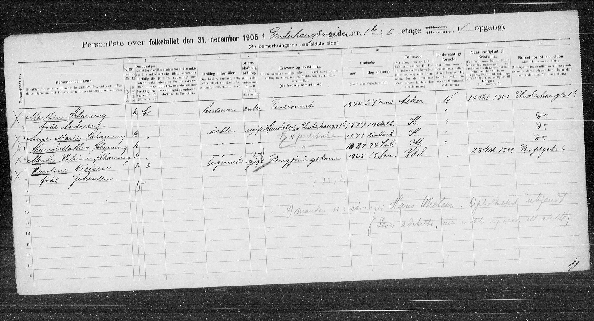 OBA, Kommunal folketelling 31.12.1905 for Kristiania kjøpstad, 1905, s. 62878