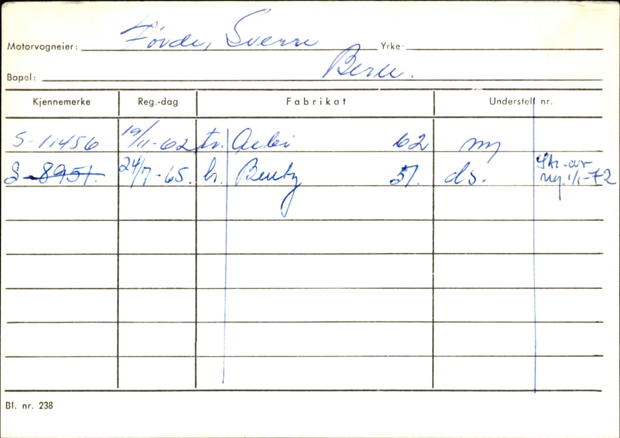 Statens vegvesen, Sogn og Fjordane vegkontor, AV/SAB-A-5301/4/F/L0133: Eigarregister Bremanger A-Å. Gaular A-H, 1945-1975, s. 525