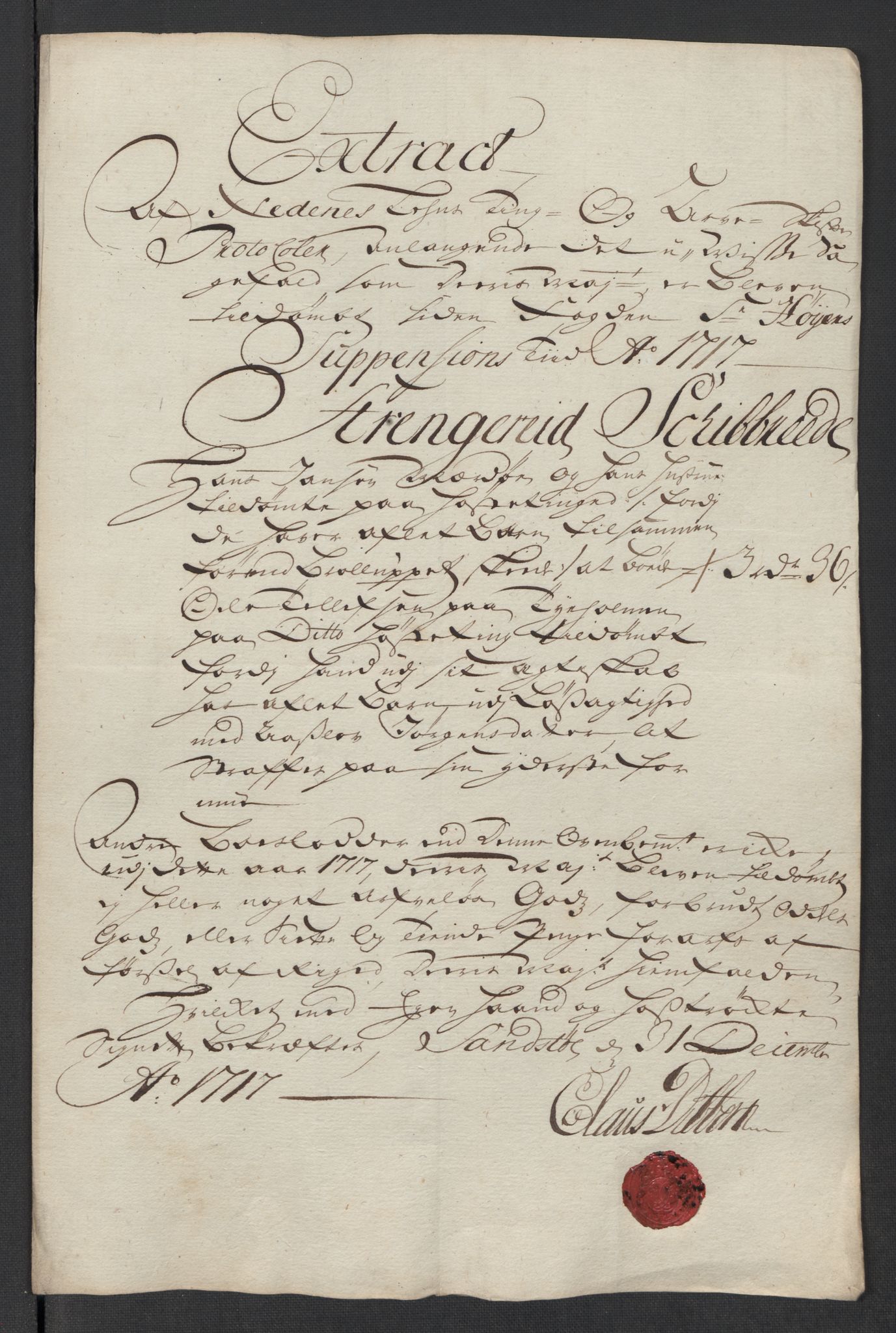 Rentekammeret inntil 1814, Reviderte regnskaper, Fogderegnskap, AV/RA-EA-4092/R39/L2326: Fogderegnskap Nedenes, 1717, s. 405