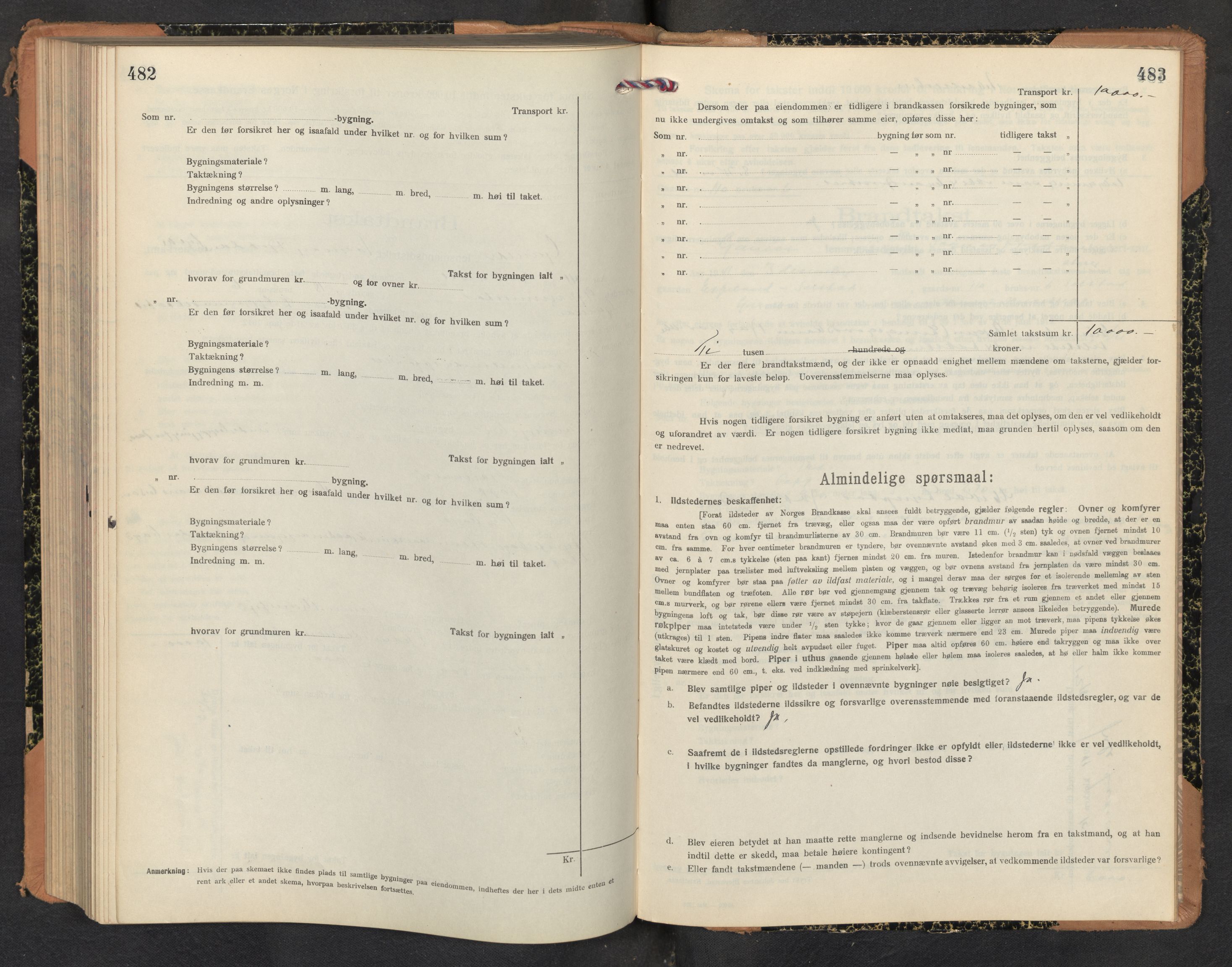 Lensmannen i Gaular, AV/SAB-A-27601/0012/L0006: Branntakstprotokoll, skjematakst, 1917-1943, s. 482-483