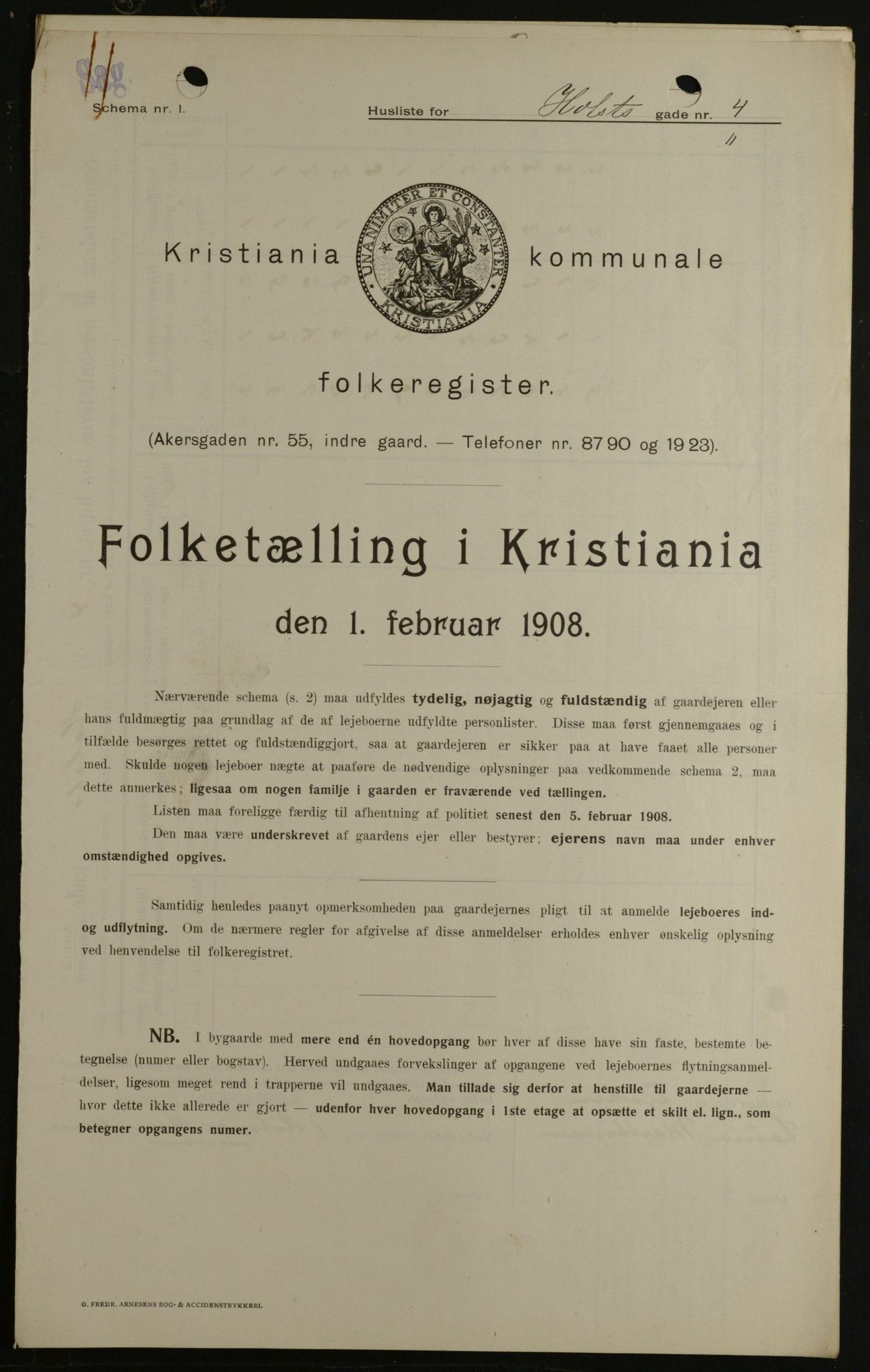 OBA, Kommunal folketelling 1.2.1908 for Kristiania kjøpstad, 1908, s. 36850