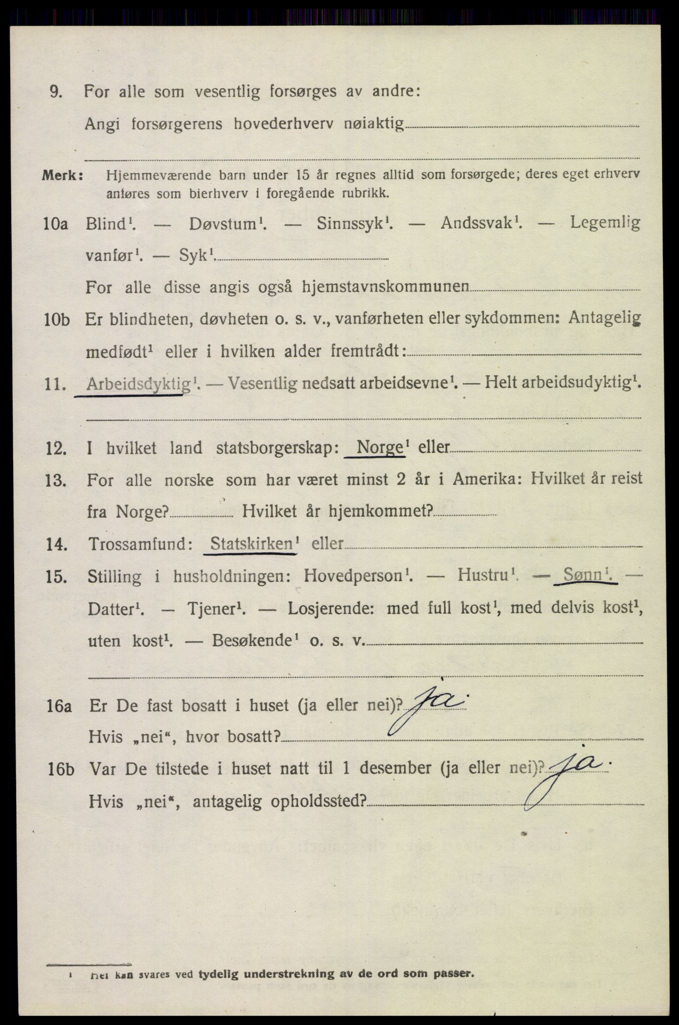 SAK, Folketelling 1920 for 1029 Sør-Audnedal herred, 1920, s. 7152