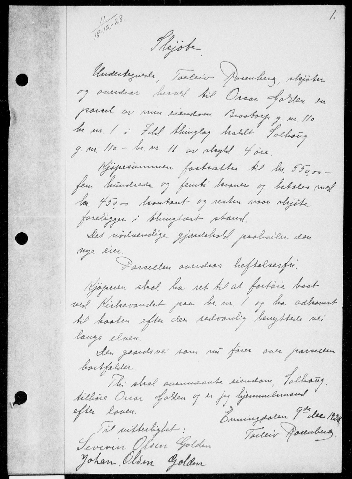 Idd og Marker sorenskriveri, AV/SAO-A-10283/G/Gb/Gba/L0043: Pantebok nr. 43, 1928-1929, s. 1