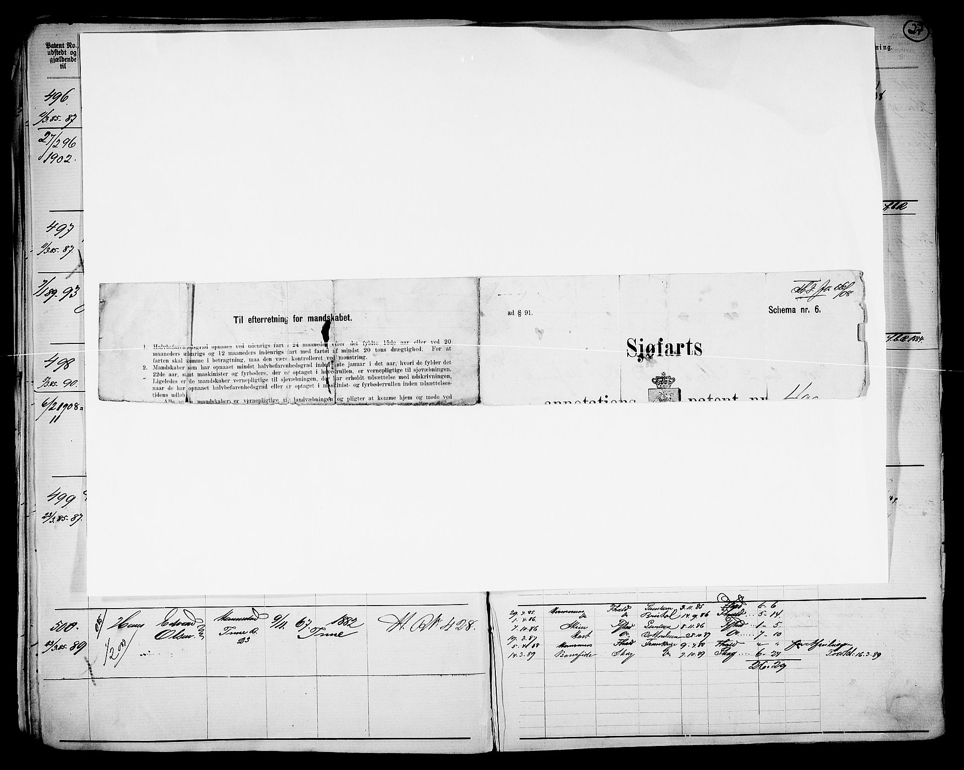 Sarpsborg mønstringskontor, AV/SAO-A-10569c/F/Fc/Fca/L0006: Annotasjonsrulle, 1881-1910, s. 30