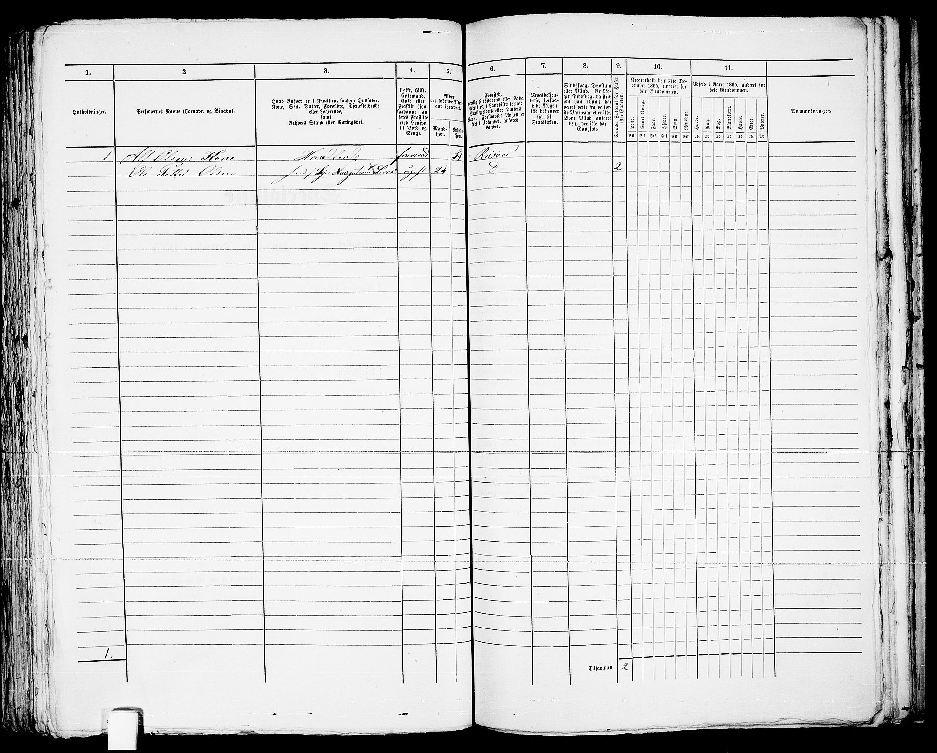 RA, Folketelling 1865 for 0901B Risør prestegjeld, Risør kjøpstad, 1865, s. 271