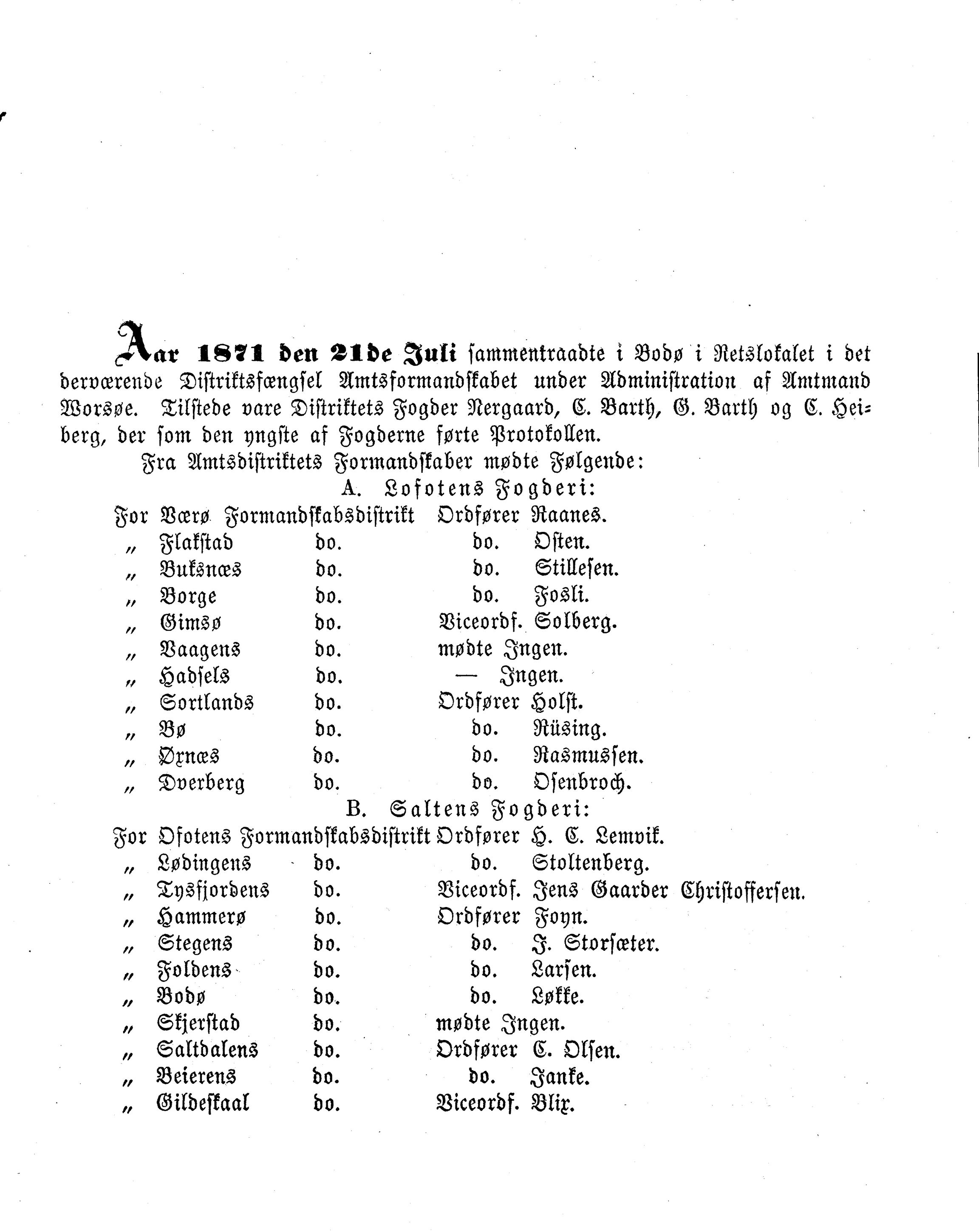 Nordland Fylkeskommune. Fylkestinget, AIN/NFK-17/176/A/Ac/L0008: Fylkestingsforhandlinger 1871, 1871