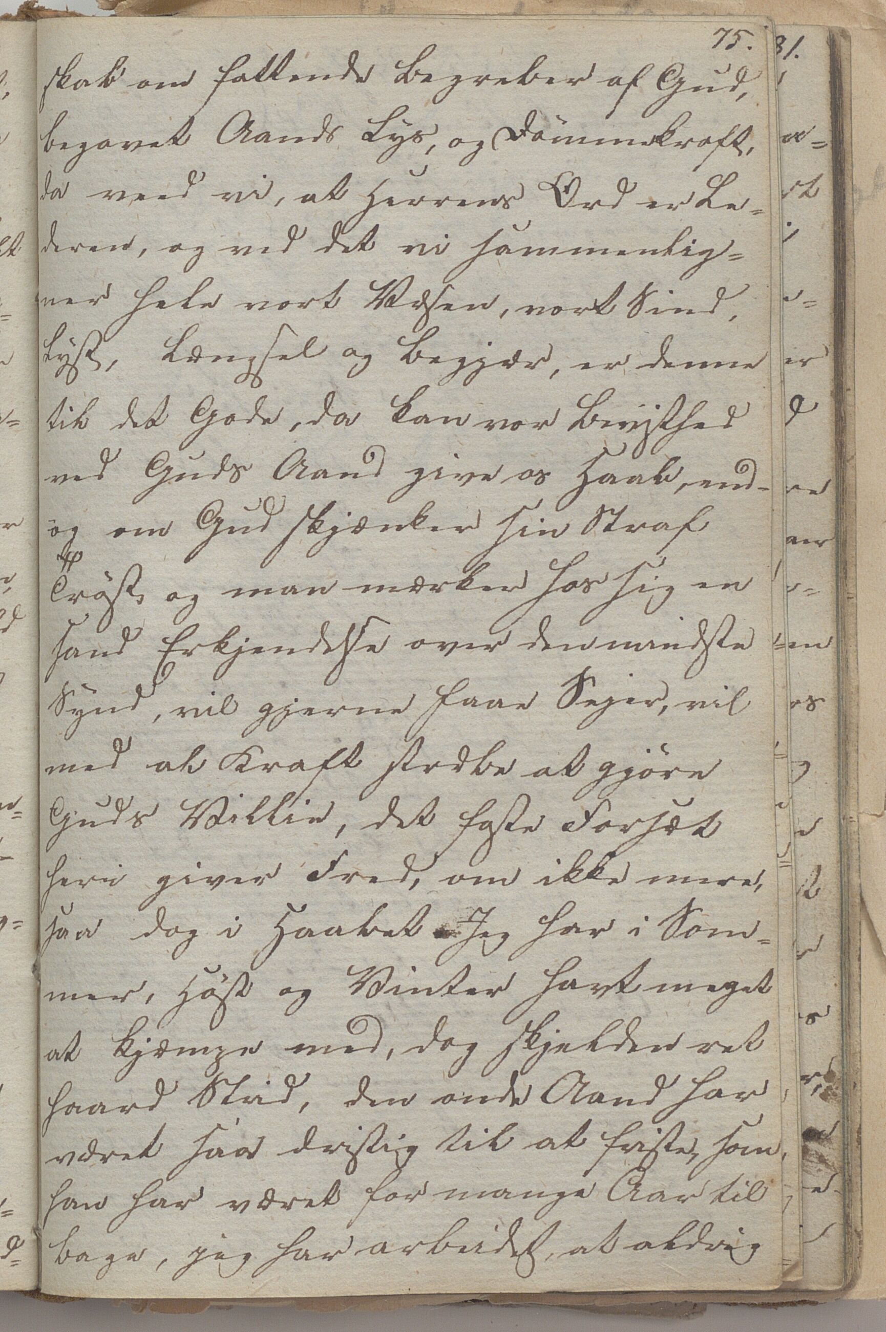 Heggtveitsamlingen, TMF/A-1007/H/L0045/0003: Brev, kopibøker, biografiske opptegnelser etc. / "Peter Andersen" - Kopibok., 1816-1829, s. 75