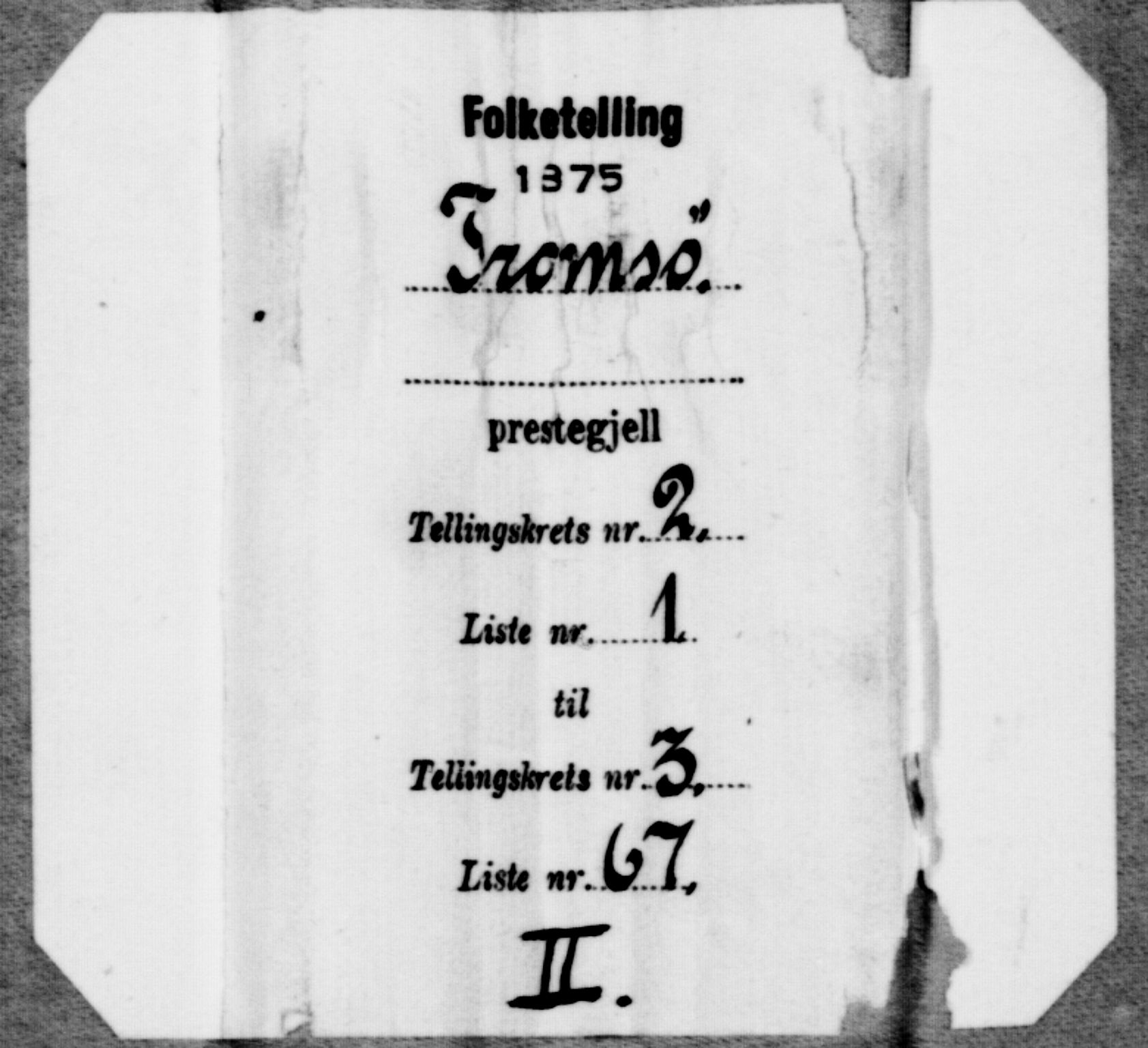 SATØ, Folketelling 1875 for 1902P Tromsø prestegjeld, 1875