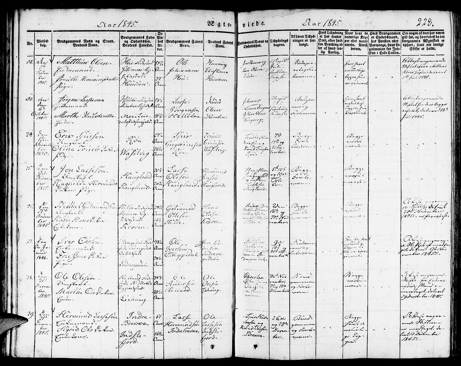 Gulen sokneprestembete, AV/SAB-A-80201/H/Haa/Haaa/L0020: Ministerialbok nr. A 20, 1837-1847, s. 228