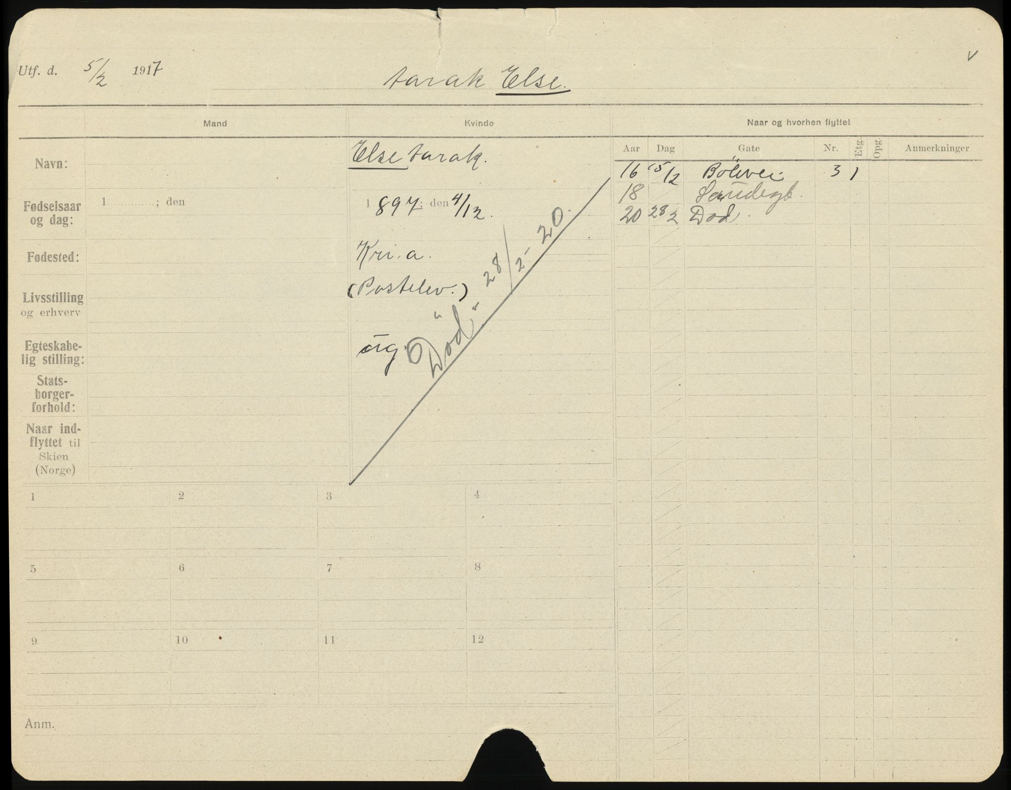 Skien folkeregister, AV/SAKO-A-425/H/Ha/L0001: Døde, 1916-1929, s. 553