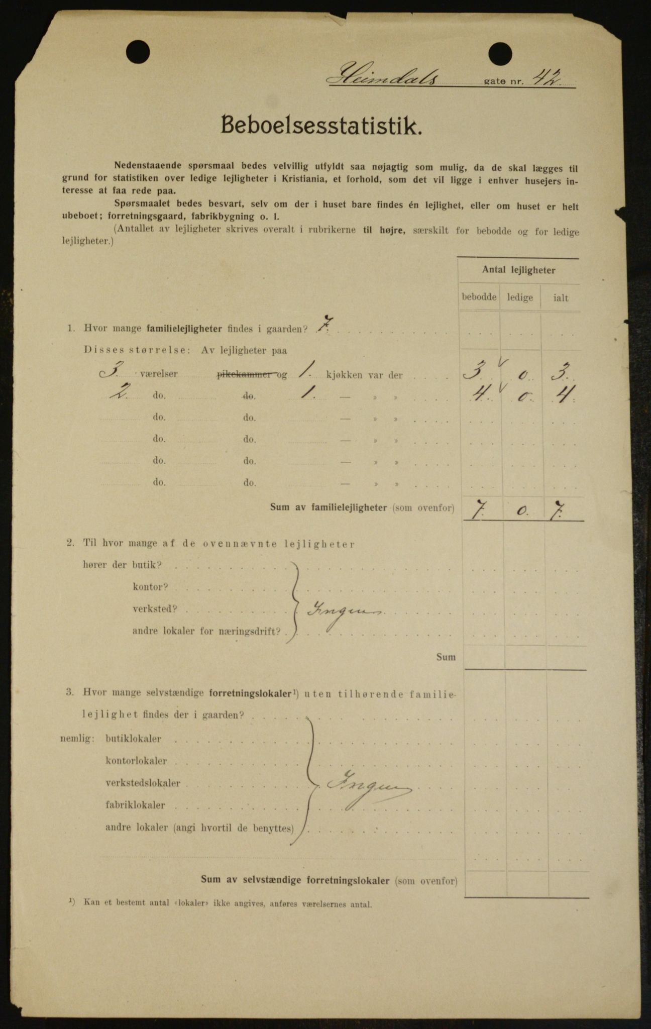 OBA, Kommunal folketelling 1.2.1909 for Kristiania kjøpstad, 1909, s. 33957