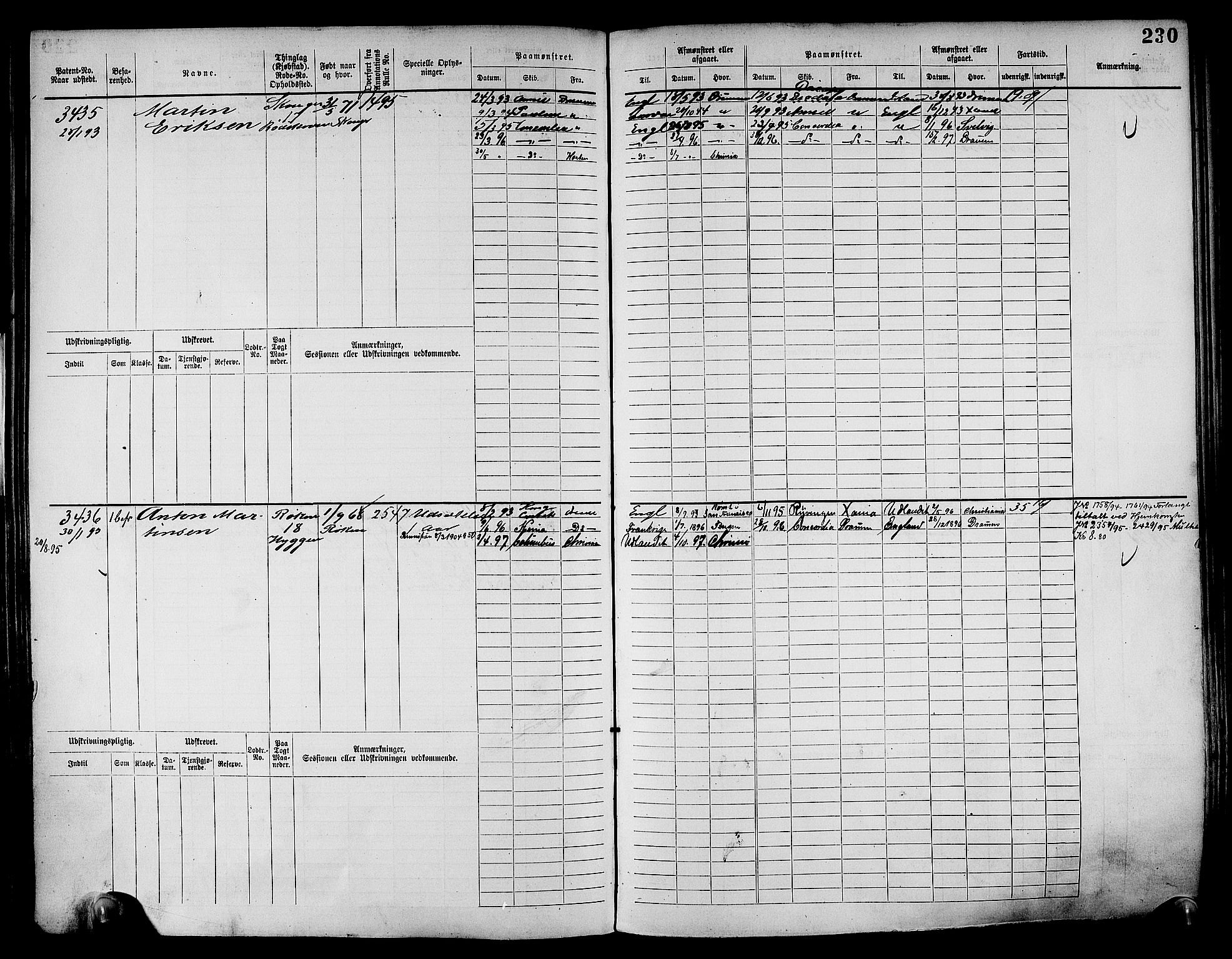 Drammen innrulleringsdistrikt, AV/SAKO-A-781/F/Fc/L0004: Hovedrulle, 1885, s. 236