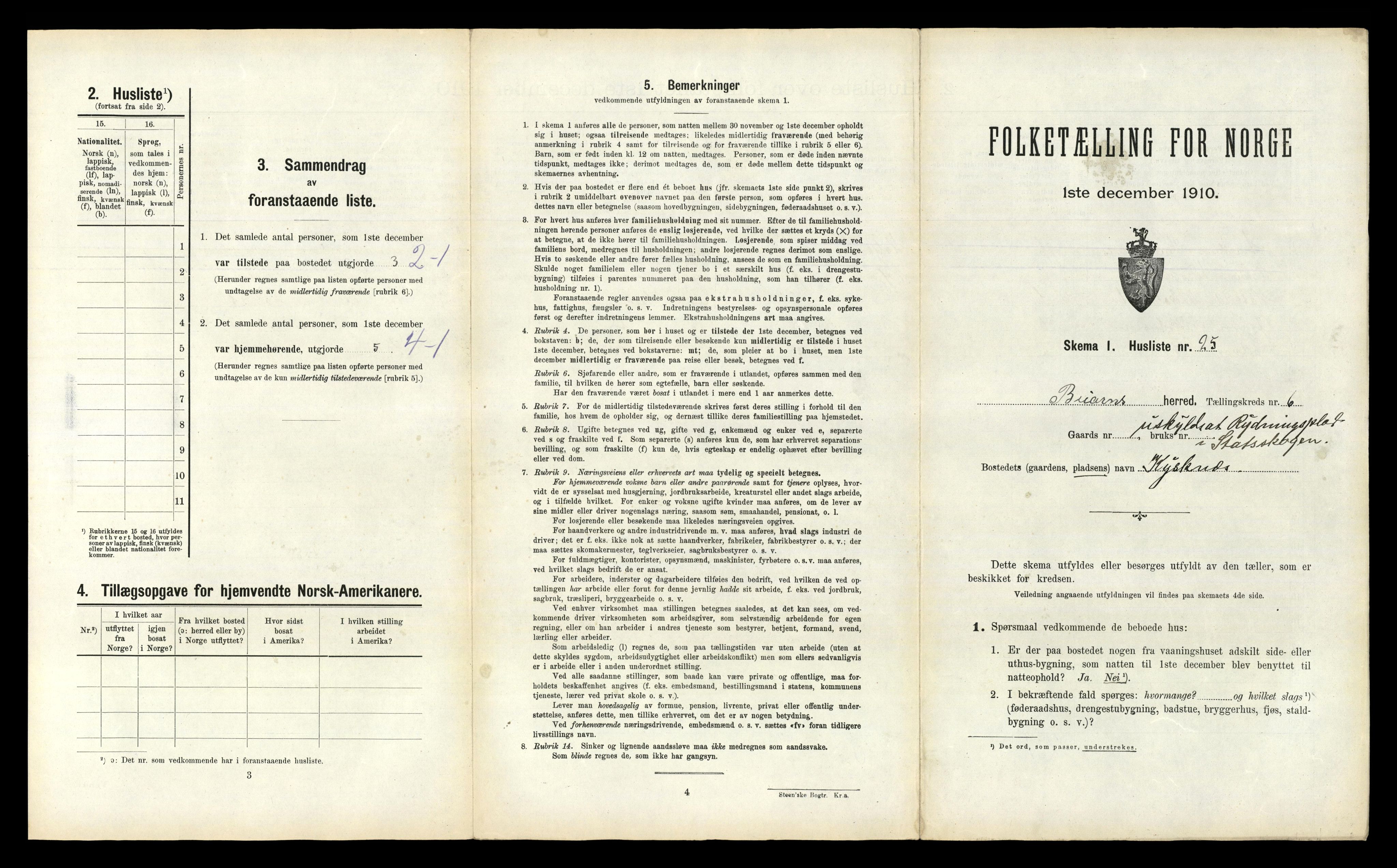 RA, Folketelling 1910 for 1839 Beiarn herred, 1910, s. 597