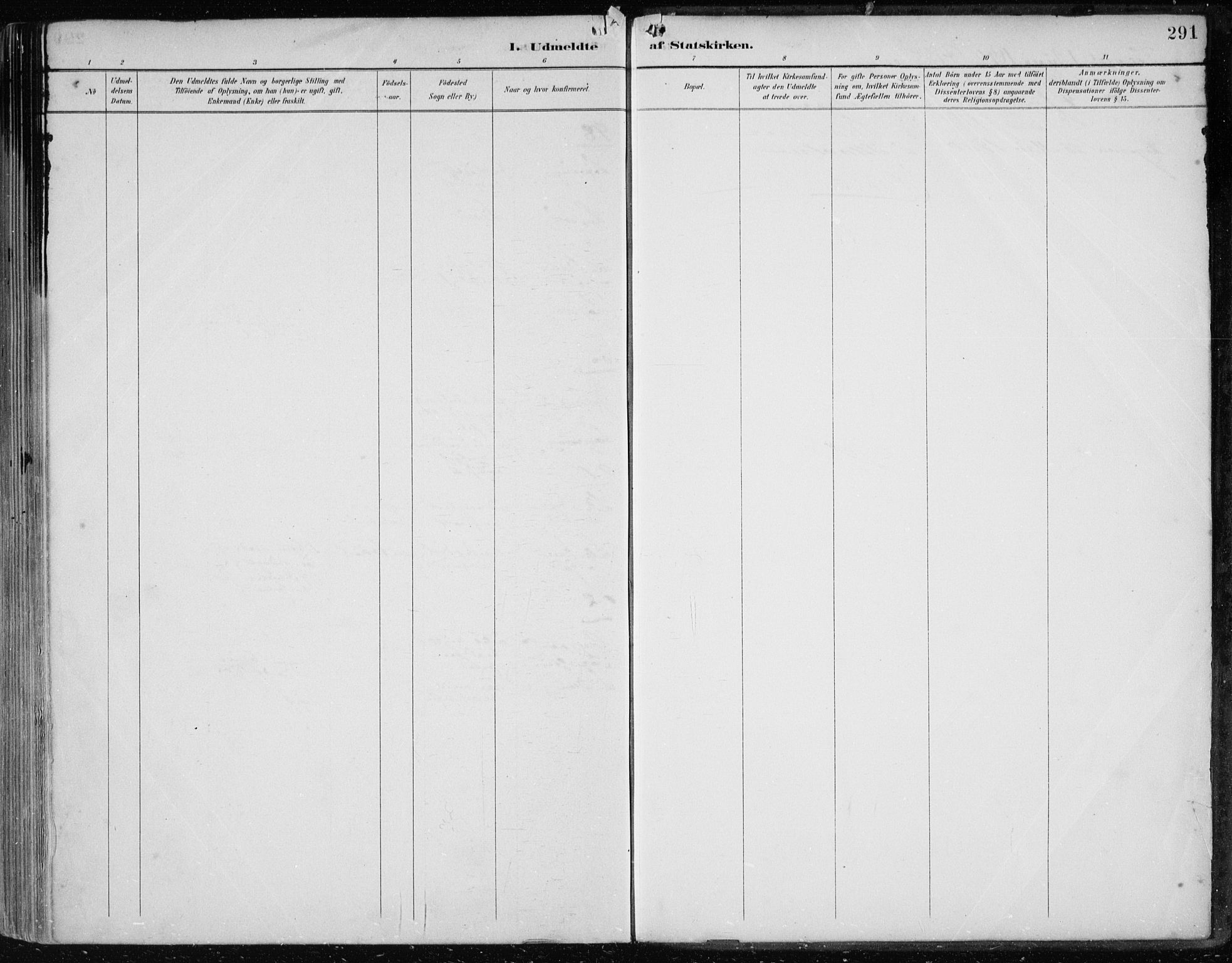 Askøy Sokneprestembete, AV/SAB-A-74101/H/Ha/Haa/Haae/L0003: Ministerialbok nr. E 3, 1891-1903, s. 291