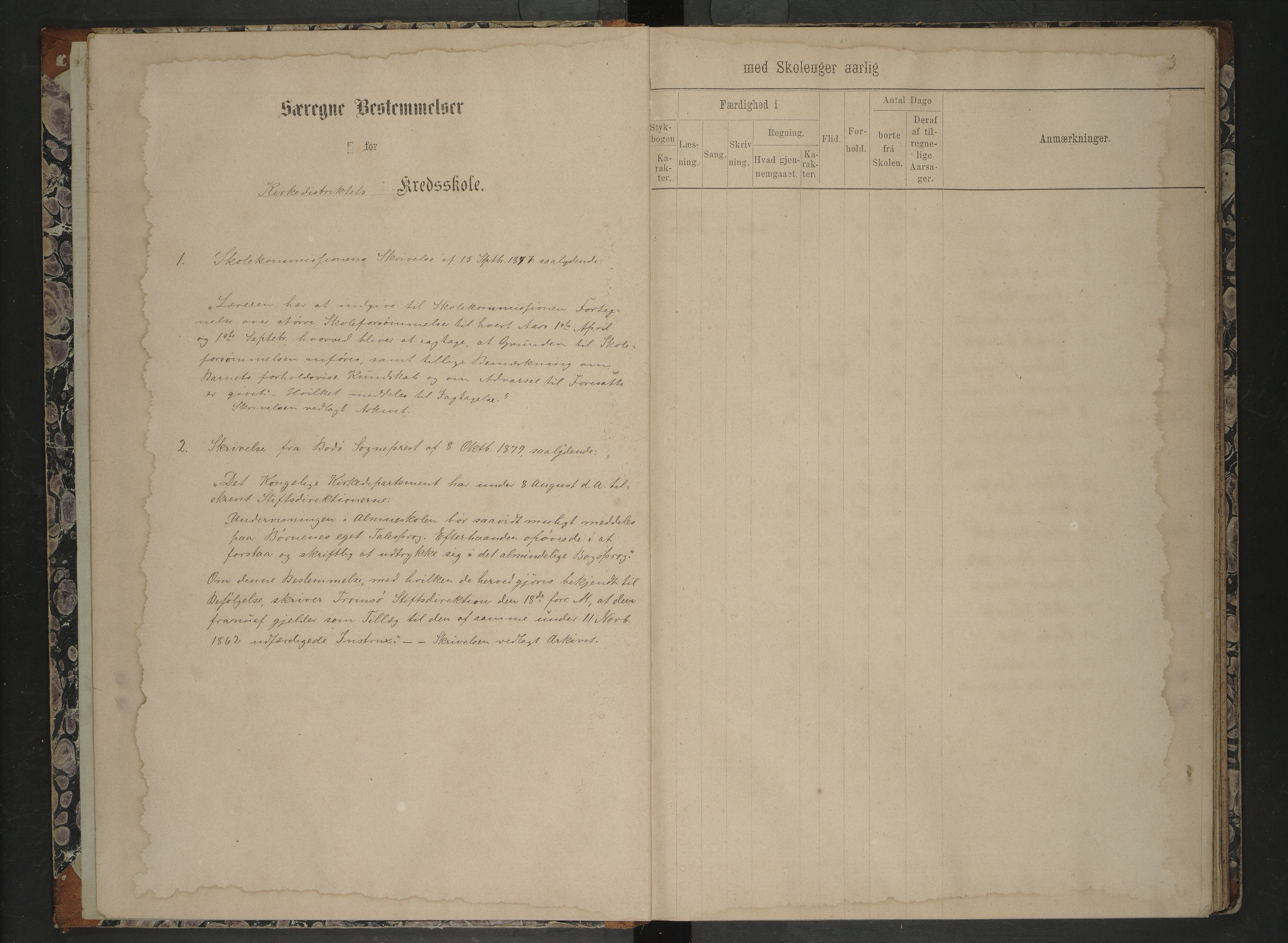 Bodin kommune. Ymse skolekretser/skoler, AIN/K-18431.510.12/F/Fa/L0038: Skoleprotokoll. Alstad, Bodøgaard, Hernes, Hunstad, Mørkved, Rønvik, Prestegaard, 1875-1885