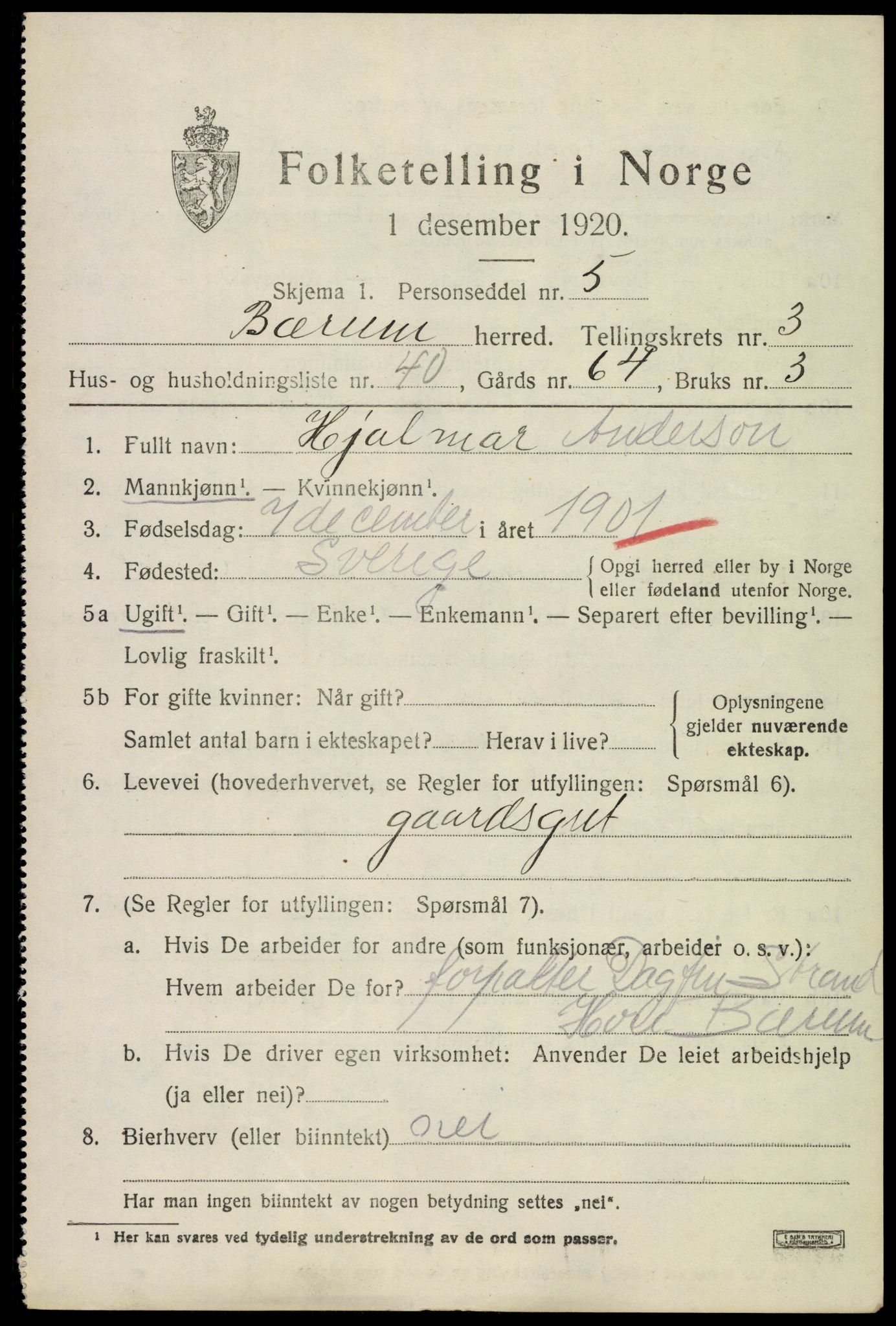 SAO, Folketelling 1920 for 0219 Bærum herred, 1920, s. 7804
