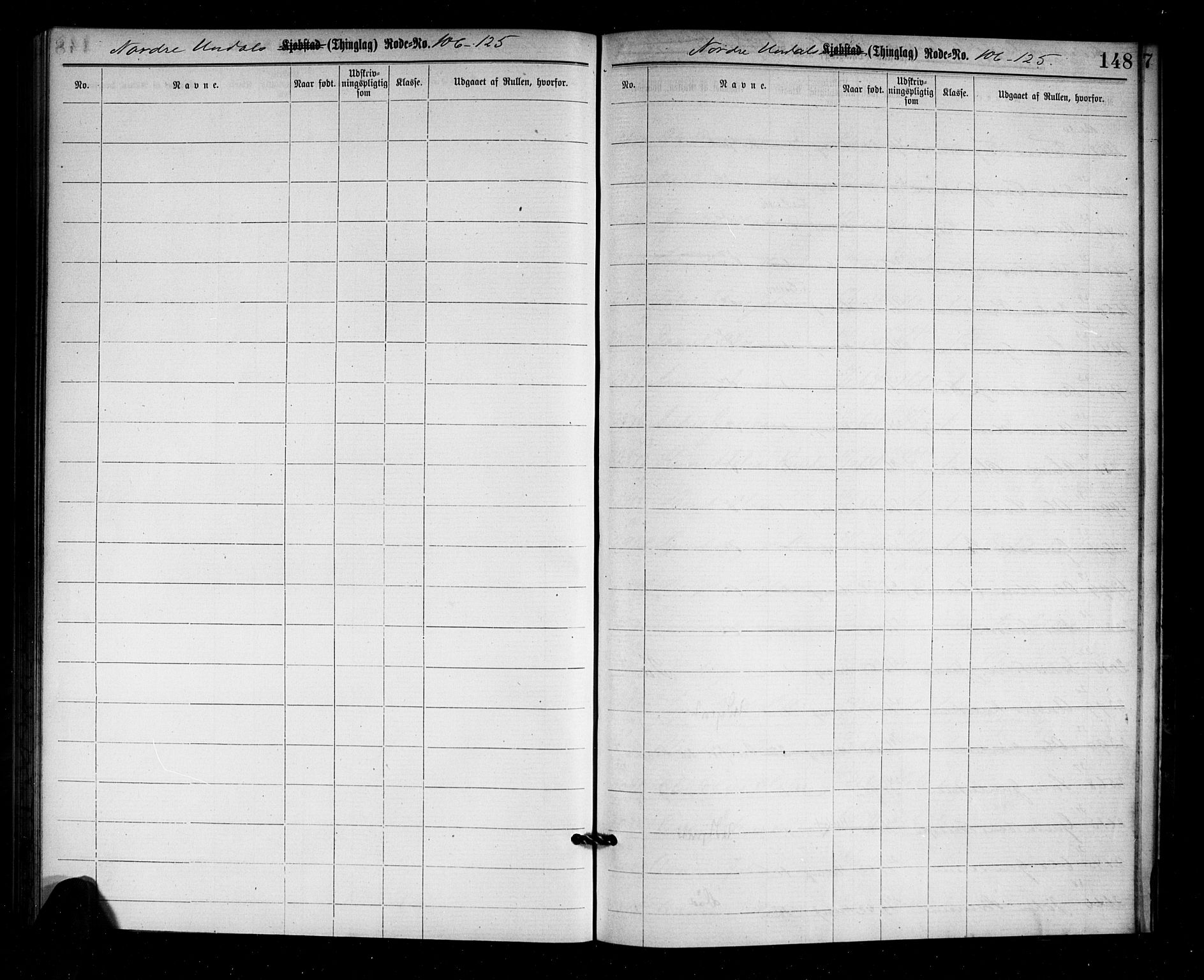 Mandal mønstringskrets, SAK/2031-0016/F/Ff/L0001: Utskrivningsregisterrulle, nr som i hovedrulle, med register, L-15, 1860-1900, s. 153